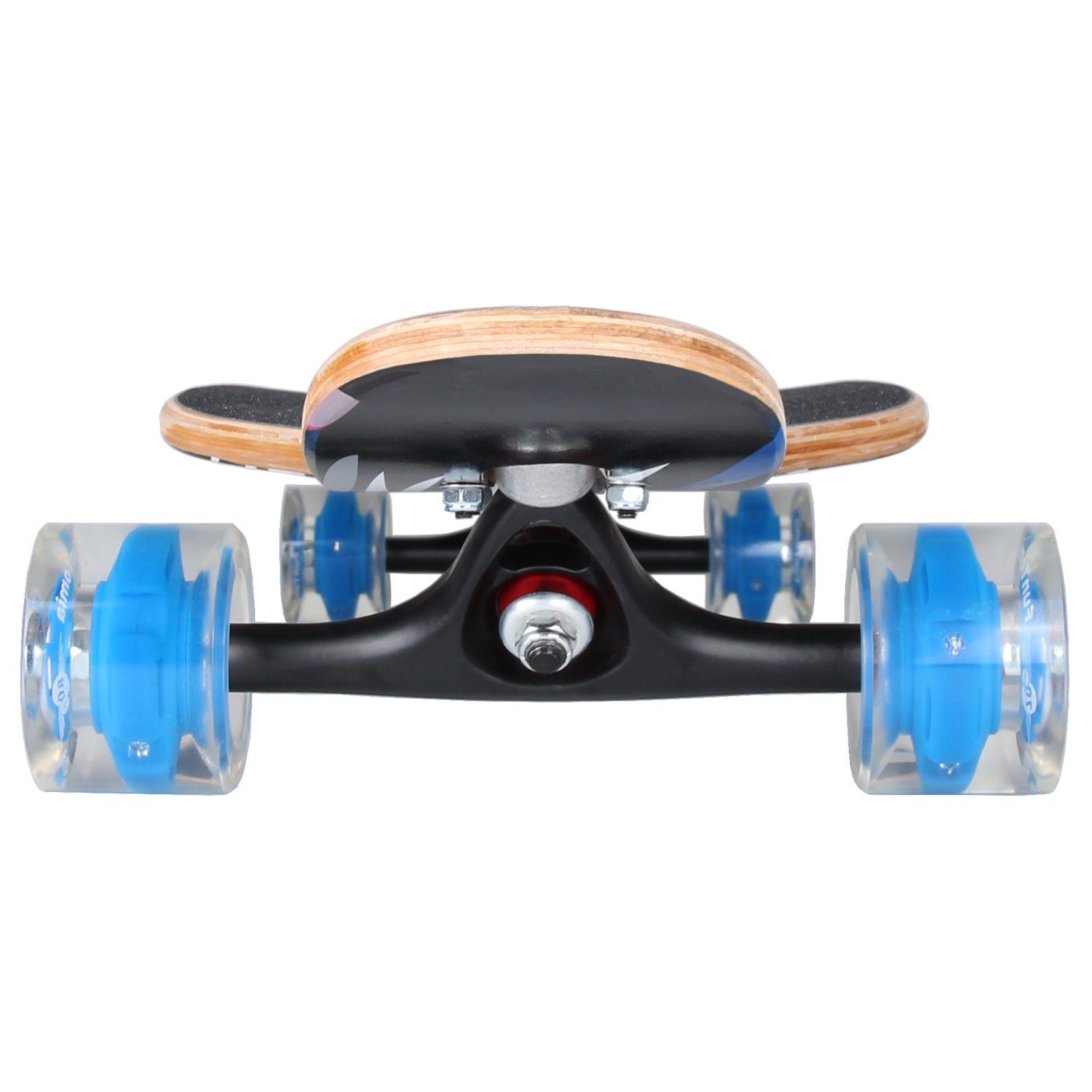 und Longboard + Skateboard T-Tool FunTomia ABEC-9 bis 1 Flex mit LED Tip - Komplettboard Through in Drop Camber Twin Rollen 122kg 25 Camber Mach1 Ahornholz Speed Tip 3 Stufen Amerika Twin LED - Longboard / Kugellager, Cruiser Flex