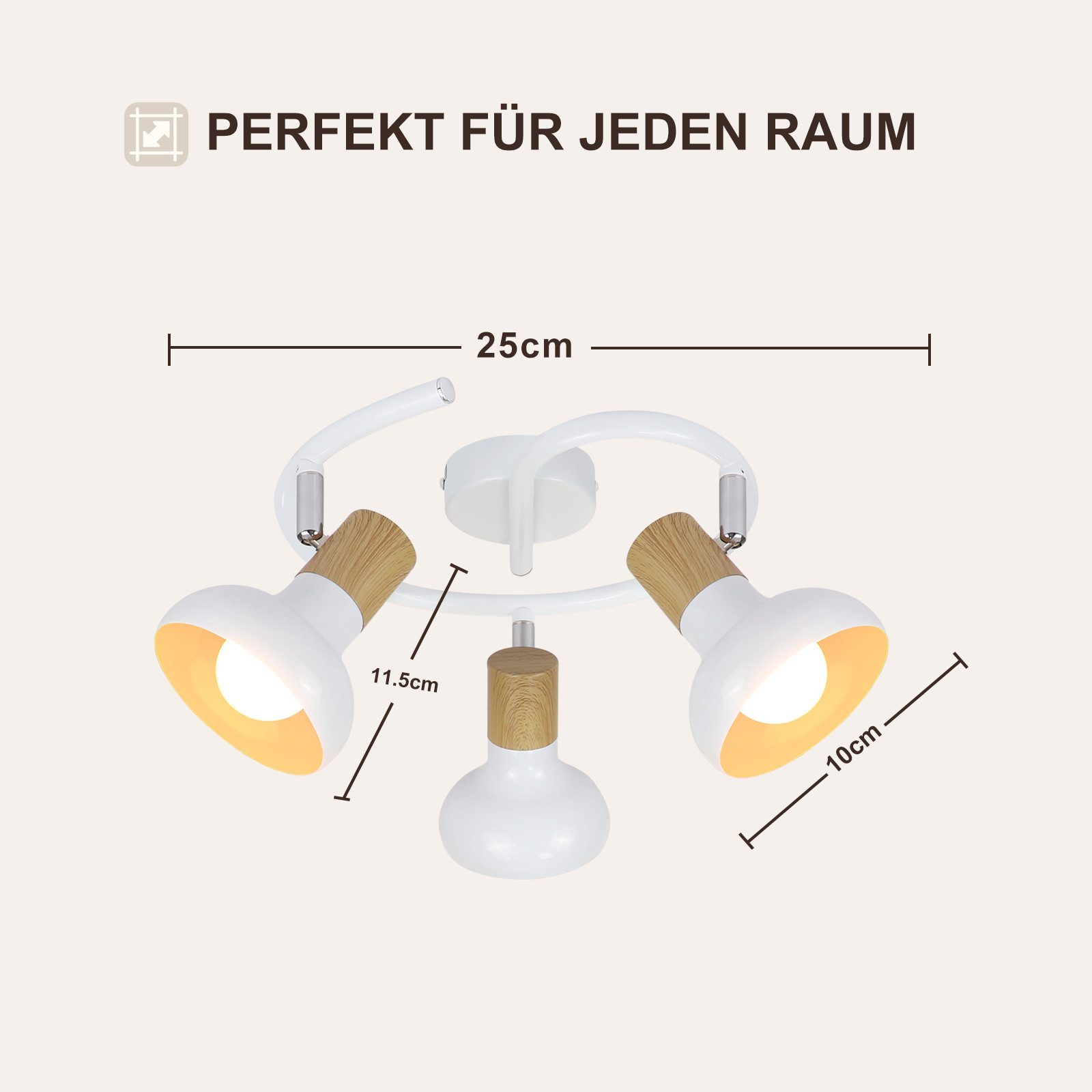 ZMH Deckenstrahler 3 Flammig E14 Deckenlampe Vintage 350°Schwenkbar für Flur Wohnzimmer, Hochwertige Design, ohne Leuchtmittel, Schwarz Vintage Deckenleuchte Innen Schlafzimmer
