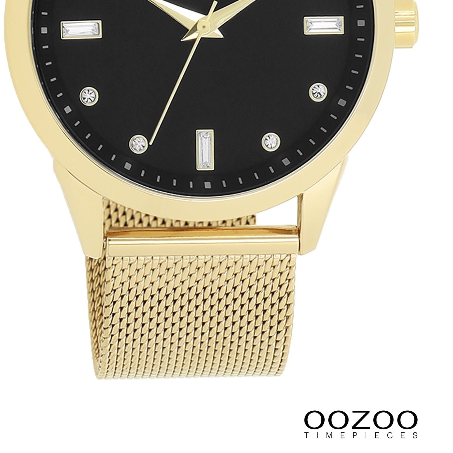 OOZOO Quarzuhr Oozoo Damen Armbanduhr Timepieces Analog, (Analoguhr), Damenuhr rund, groß (ca. 40mm) Metallarmband, Fashion-Style