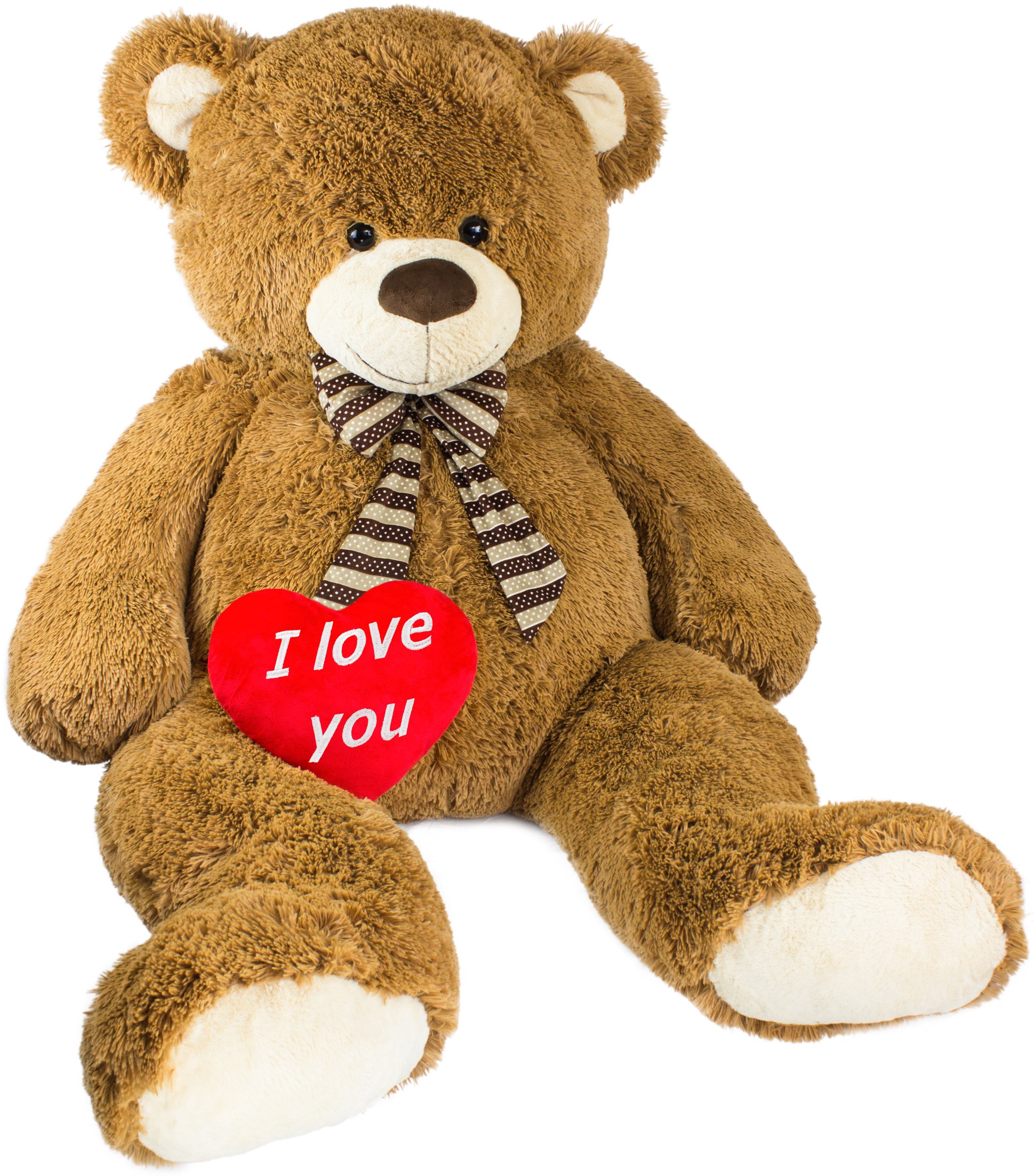 Kuscheltier Riesen XXL Teddybär (150 cm) mit I love you Herz