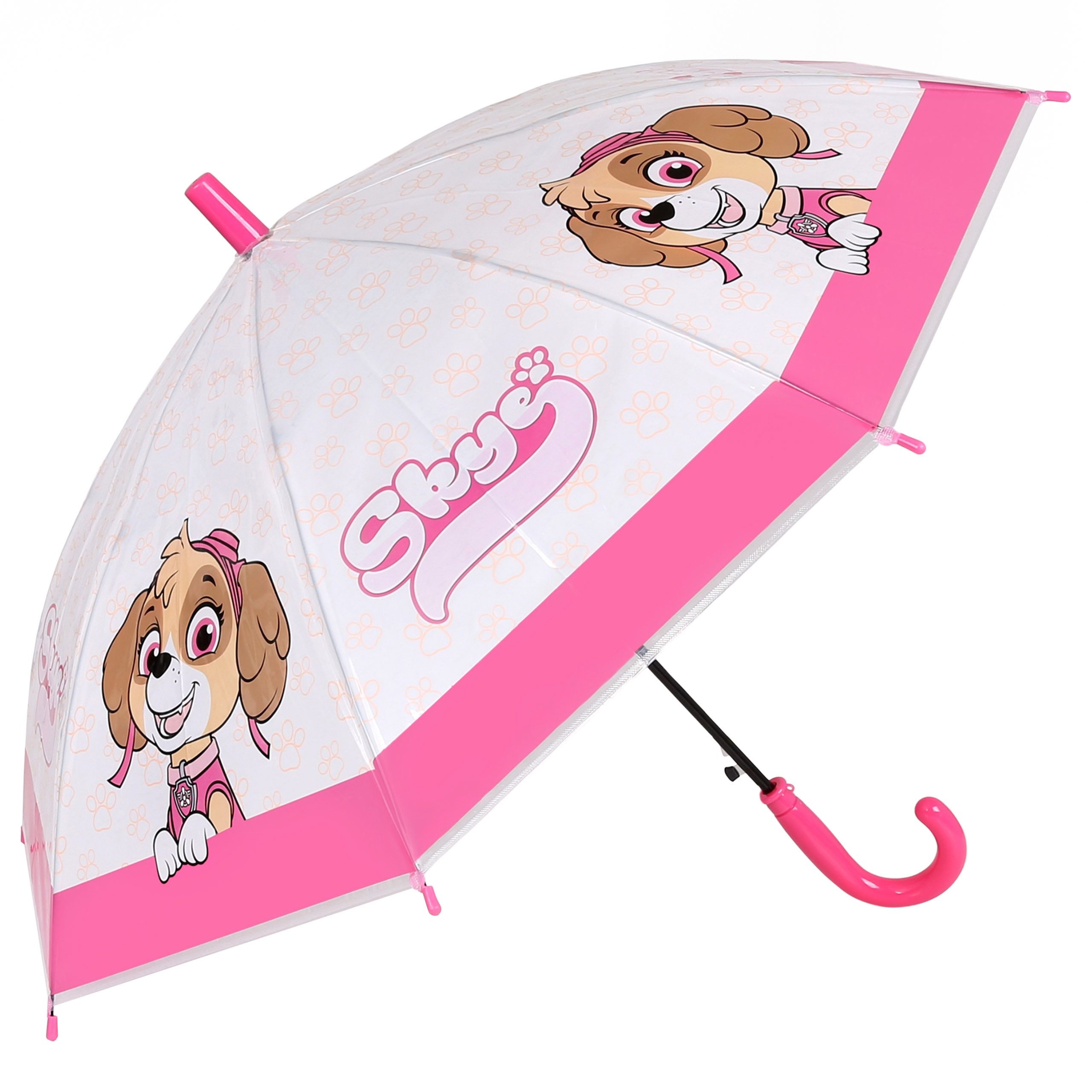 PAW PATROL Taschenregenschirm Paw Patrol Skye Rosa und weißer faltbarer automatischer Regenschirm