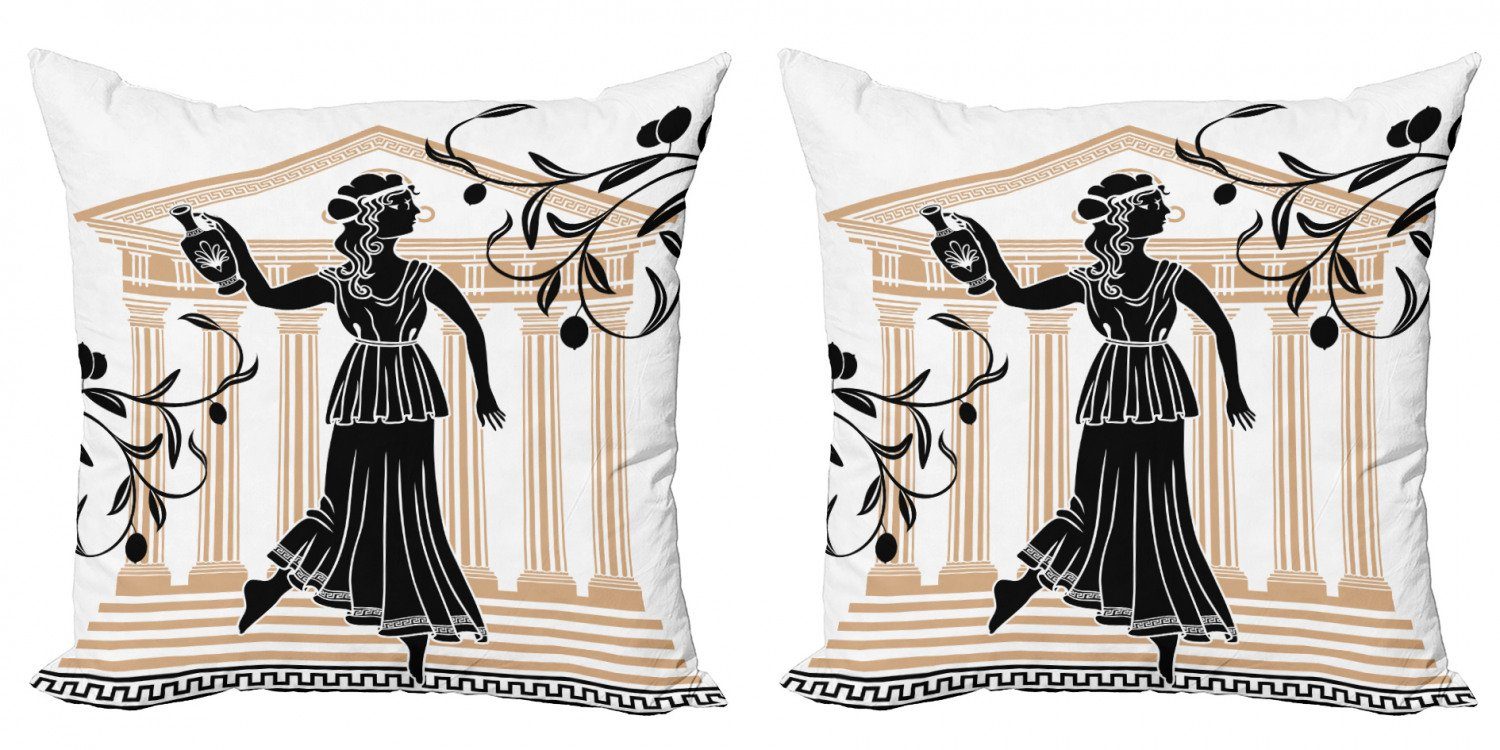 Doppelseitiger Amphora Accent Frau Toga-Party Kissenbezüge Griechische Abakuhaus Stück), Digitaldruck, und (2 Modern