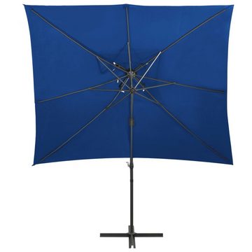 vidaXL Balkonsichtschutz Ampelschirm mit Lüftung Azurblau 250x250 cm