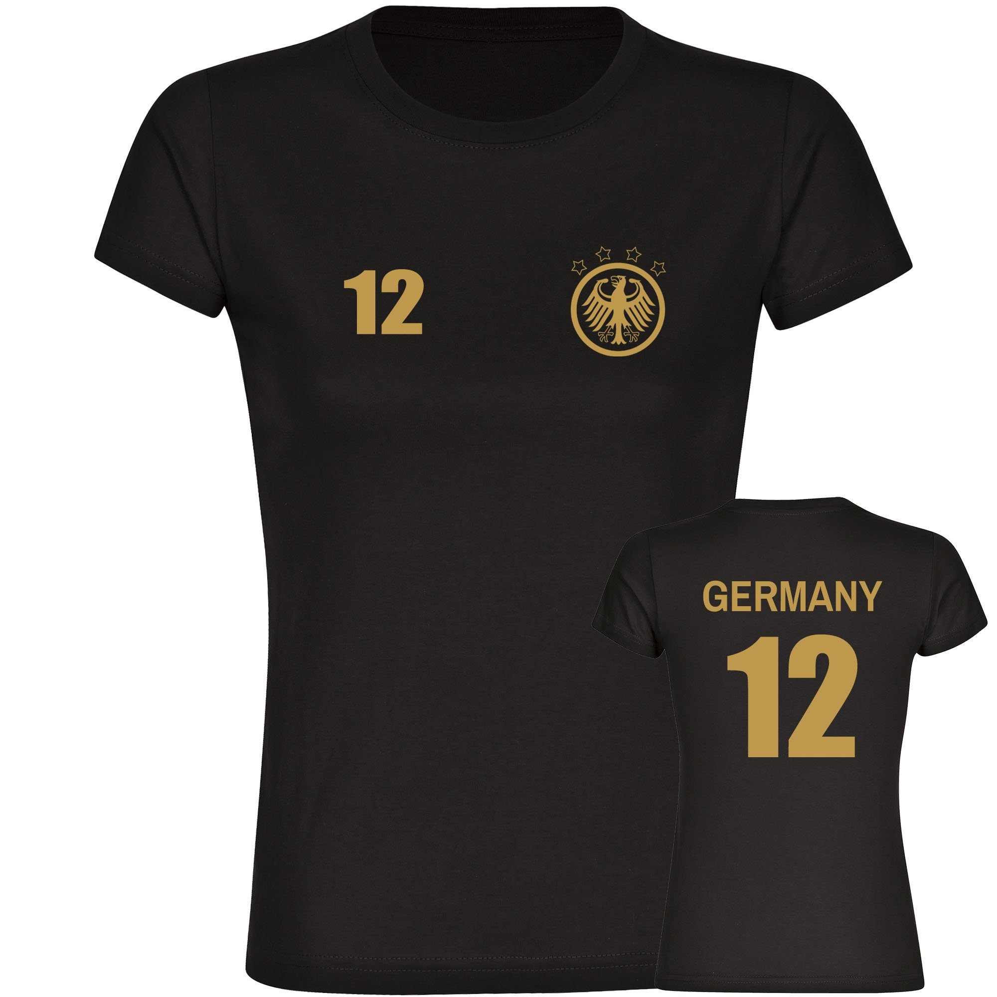 multifanshop T-Shirt Damen Germany - Adler Retro Trikot 12 - Frauen