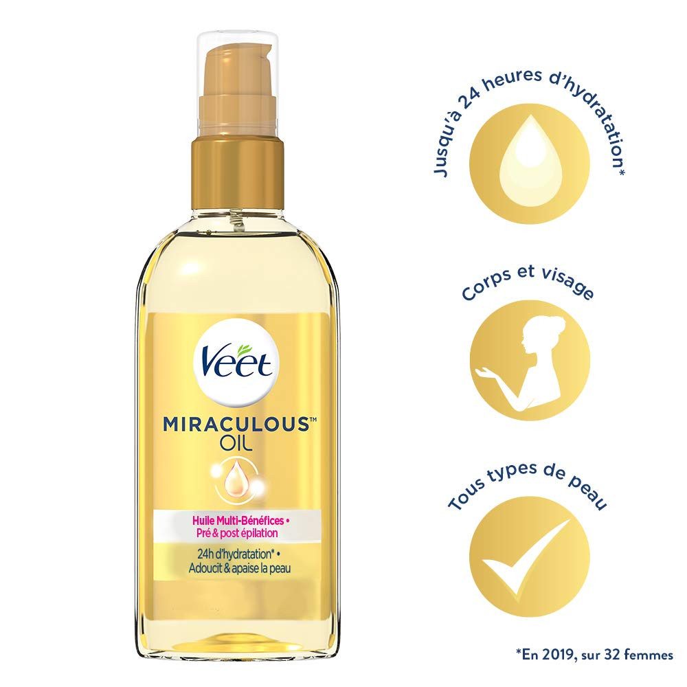 Veet Körperöl Multi-Benefit-Öl 100 ml, 1-tlg., für seidig-weiche Haut