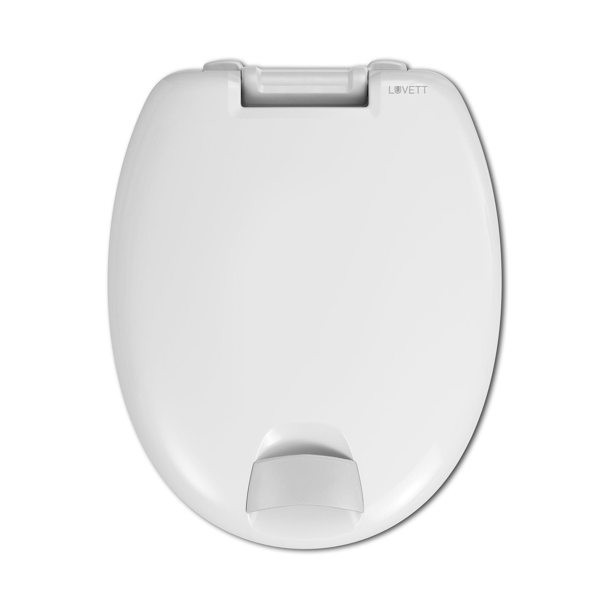 LUVETT WC-Sitz Senioren C601 mit Sitzerhöhung +5cm, Softclose Absenkautomatik, O-Form (SolidFix® Befestigung), mit Absenkautomatik, Sitzerhöhung 5 cm