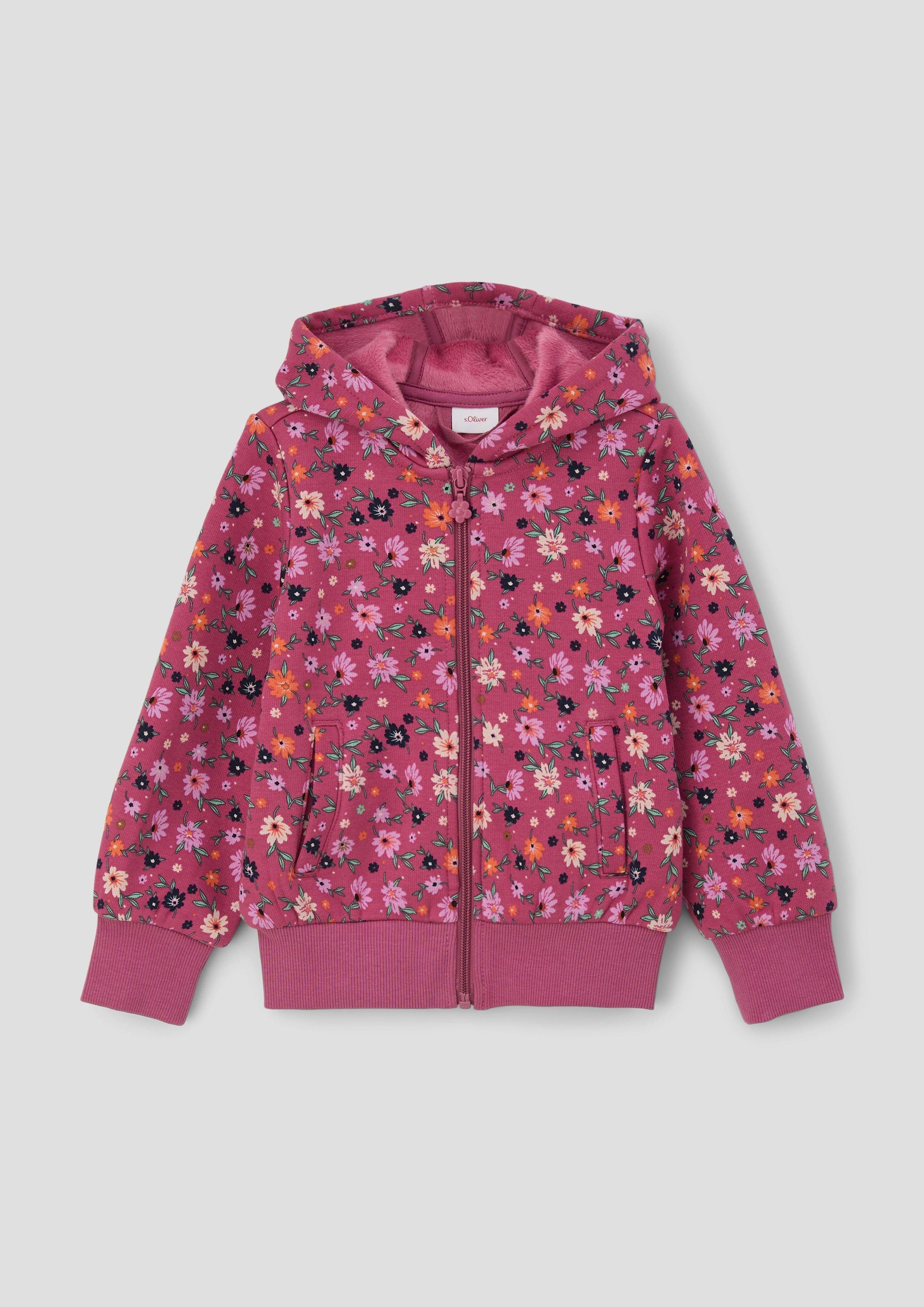 s.Oliver Sweatjacke Kapuzenjacke aus Thermofleece pink