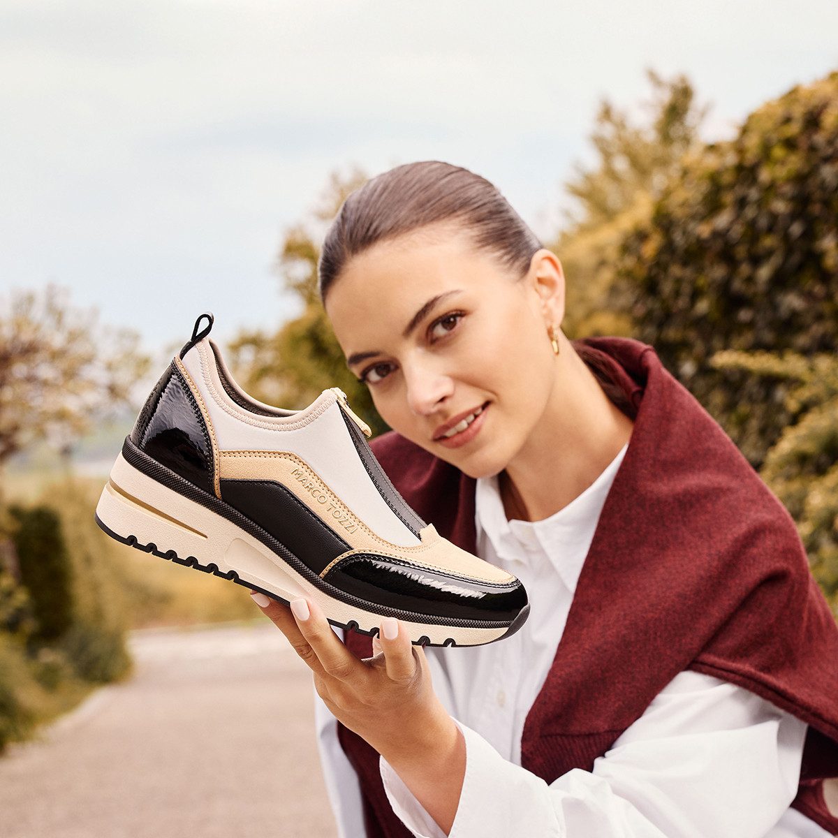 MARCO TOZZI Slip-On Sneaker, Keilabsatz, Halbschuh, Freizeitschuh mit Front günstig online kaufen