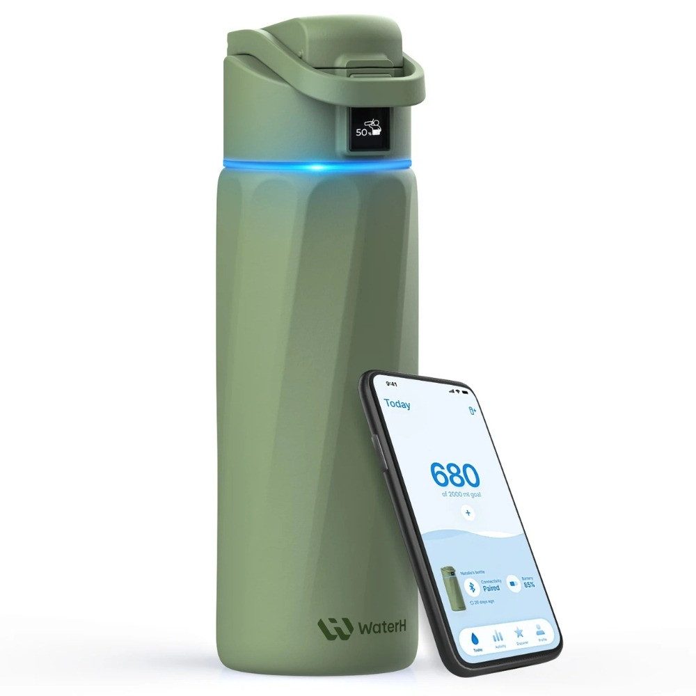 WaterH Trinkflasche Boost, LED-Touch-Display, 710 ml, Mint-Grün