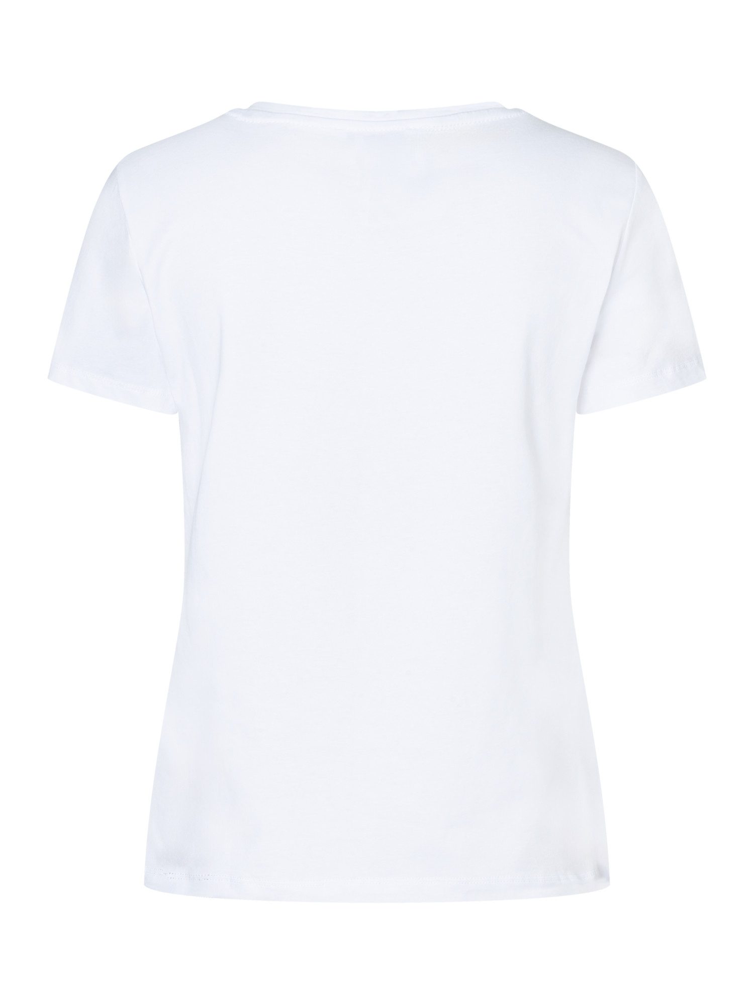 MORE&MORE T-Shirt T-Shirt mit Perlenschriftzug