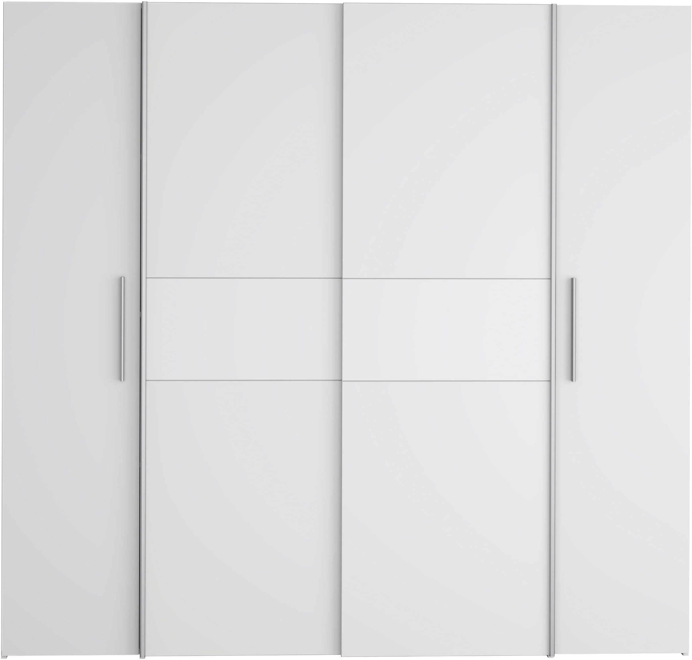 FORTE Kleiderschrank Kalixtus, TOPSELLER, Made in Europe (B/H/T ca. 200x190x60 cm, 2 Schiebetüren, 2 Drehtüren, 8 Einlegeböden) Kombination aus Dreh- und Schwebetüren, mehrere Farben