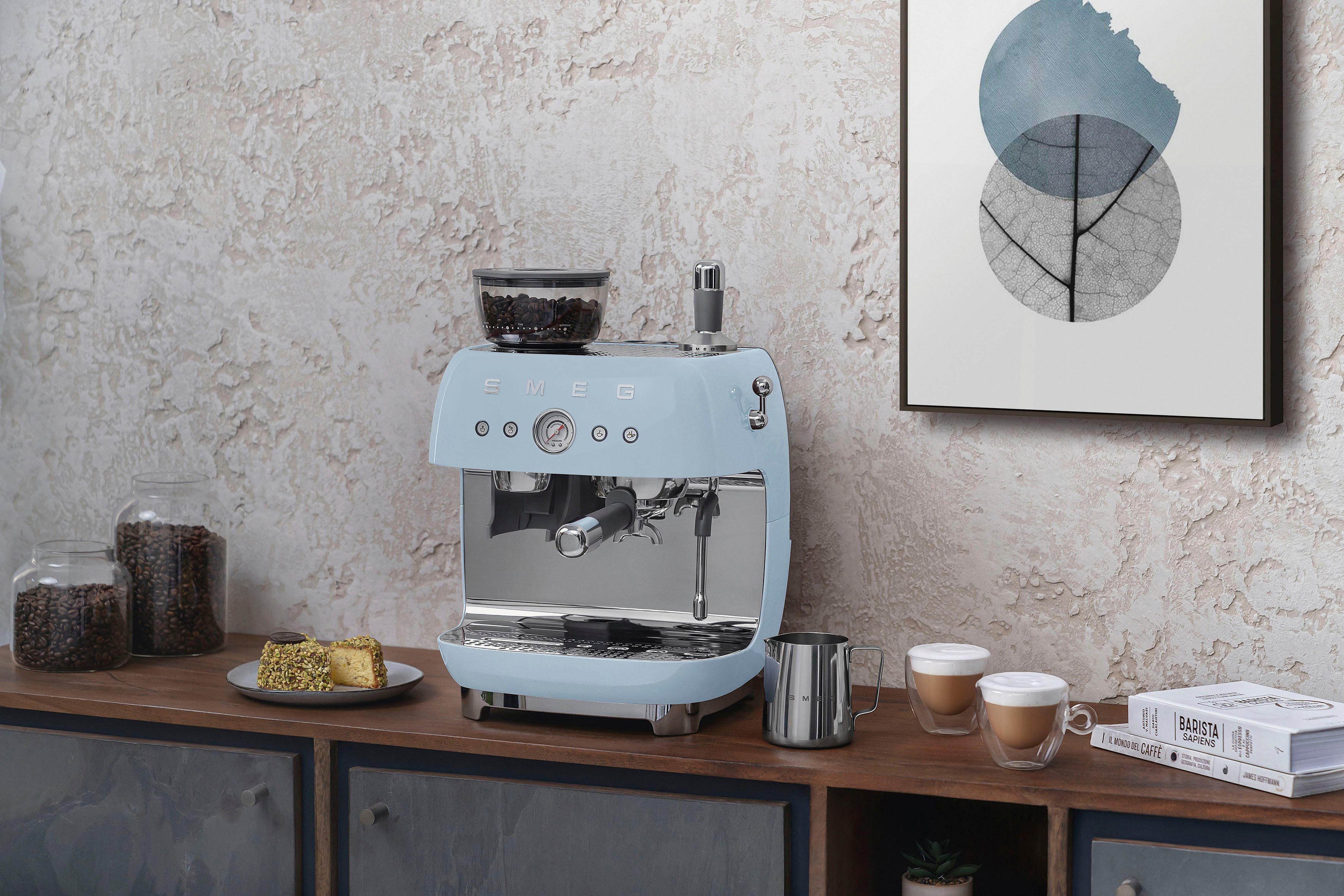 Smeg Kaffeemühle integrierter Espressomaschine mit EGF03PBEU,