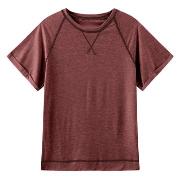 Orient Phoenix Kurzarmbluse Lässige Kurzarm-T-Shirts für Damen,Rundhalsausschnitt,Raglan-T-Shirts seitlicher Schlitz,Sommer-Tunika-Tops,einfarbig,Übergröße (M-2XL)