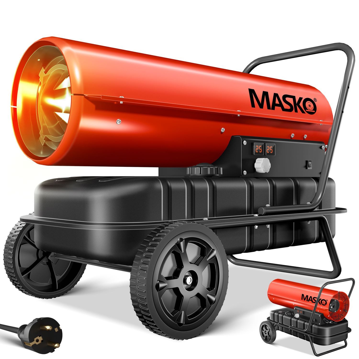 MASKO Heizgerät, 30000 W, Heizkanone 30kW Diesel Bautrockner Bauheizer Heißluftgenerator