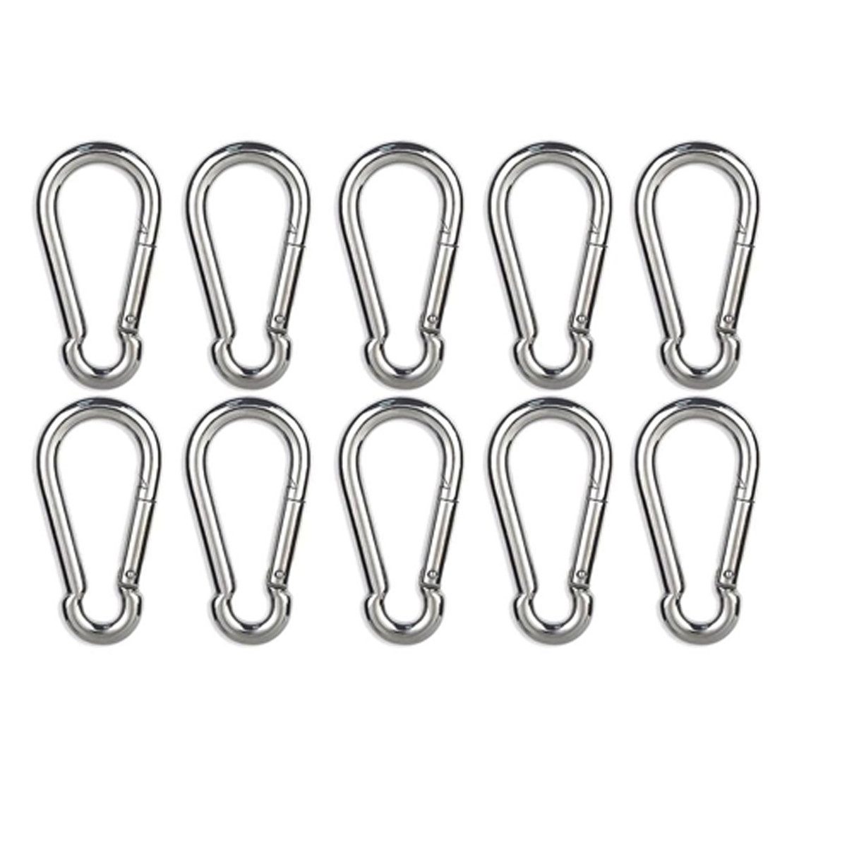 FELIXLEO Karabiner Karabinerhaken Edelstahl Klein Schlüsselanhänger 100kg Trag, (10 St)