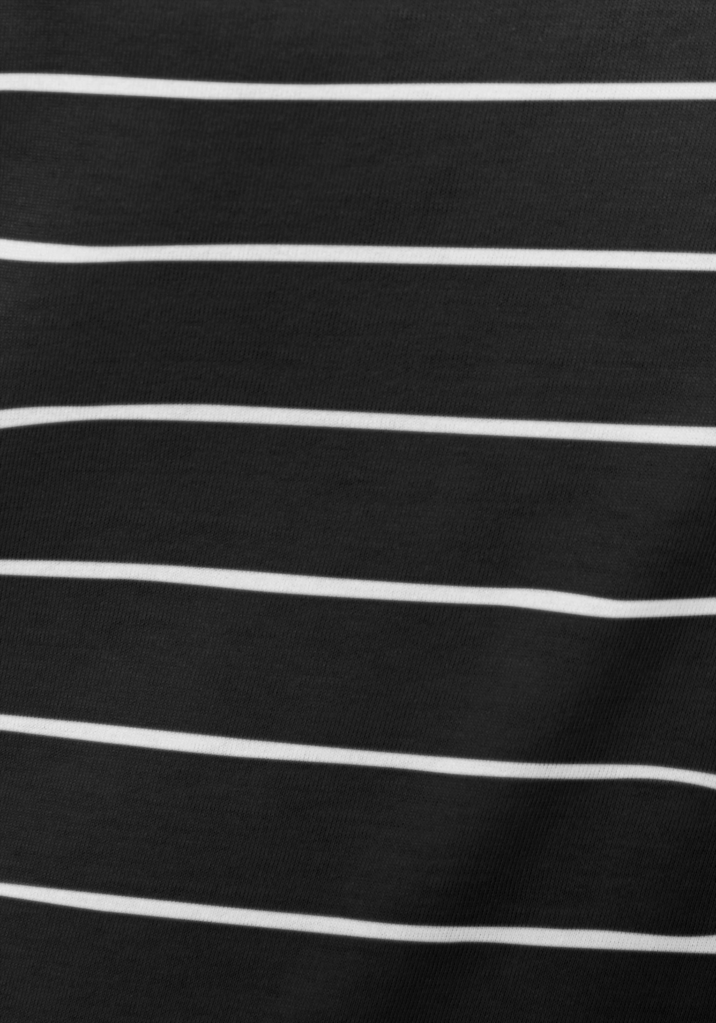 klassischem Schiesser Nachthemd Streifenmuster mit (15) schwarz