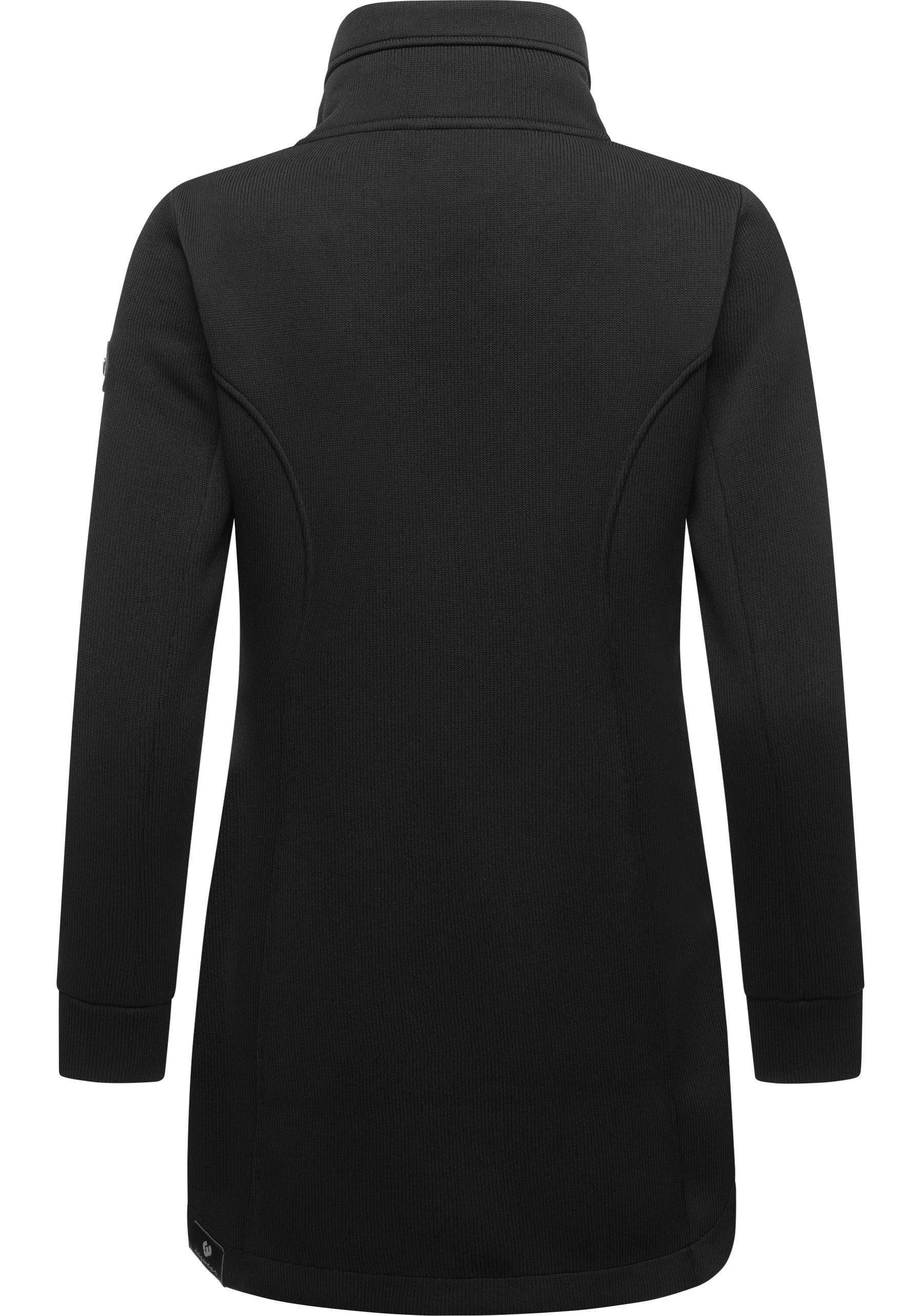 Ragwear Sweatjacke Letrice Bonded Elegante Zip-Jacke mit hohem Kragen in Feinstrickoptik