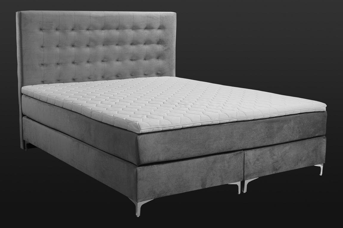 JVmoebel Bett, Graues Doppelbett Klassisches Schlafzimmermöbel Design Eleganter Stoff