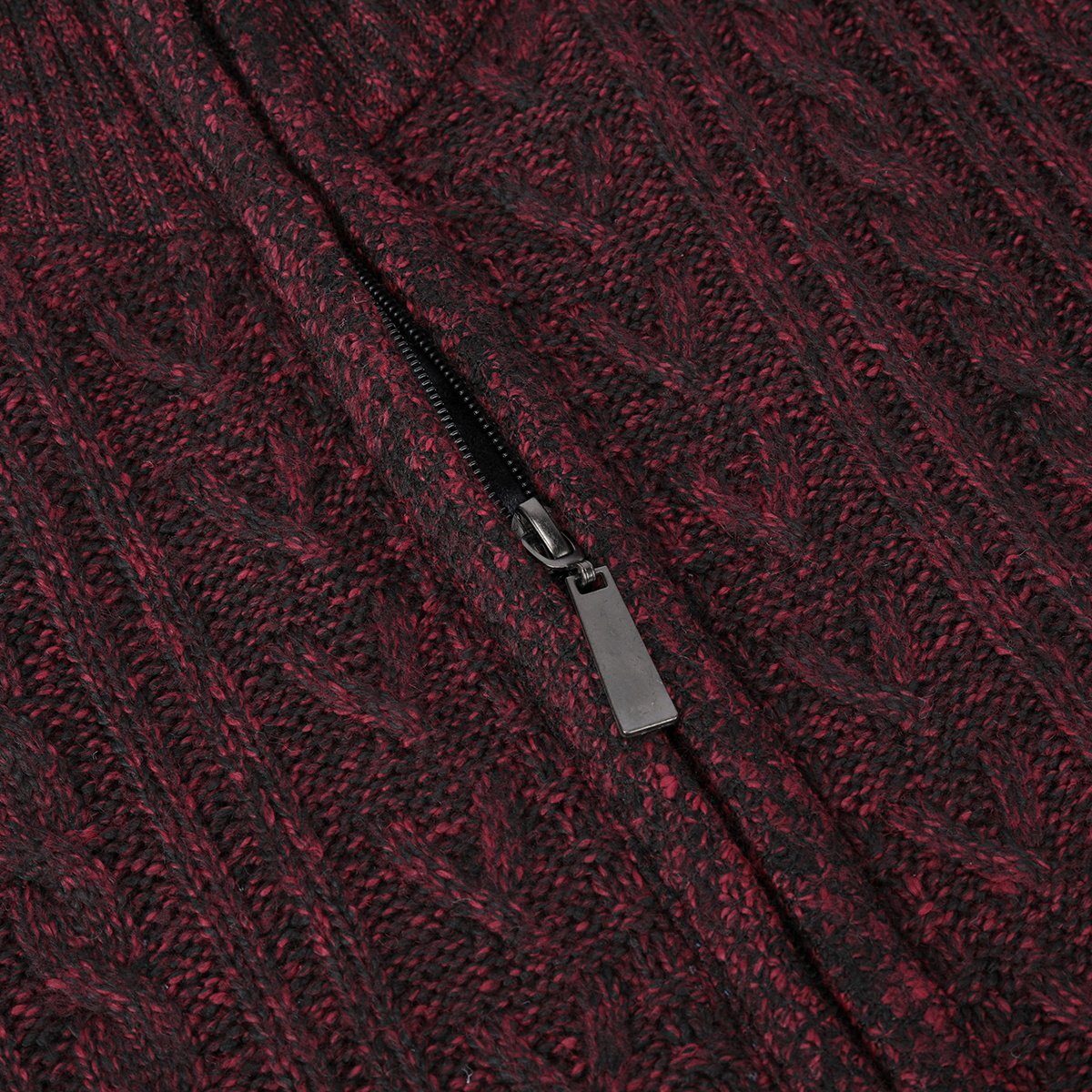 Allthemen Cardigan mit Stehkragen Herren Strickjacke mit reißverschluss – Bild 4 von 5