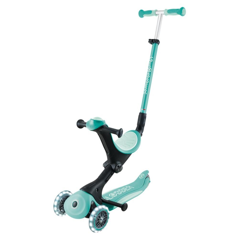 Globber Dreirad GO-UP DELUXE LIGHTS 3in1 Kinderroller mit LED-Rädern, Werkzeuglos umbaubar, höhenverstellbar, faltbar – Bild 3 von 5