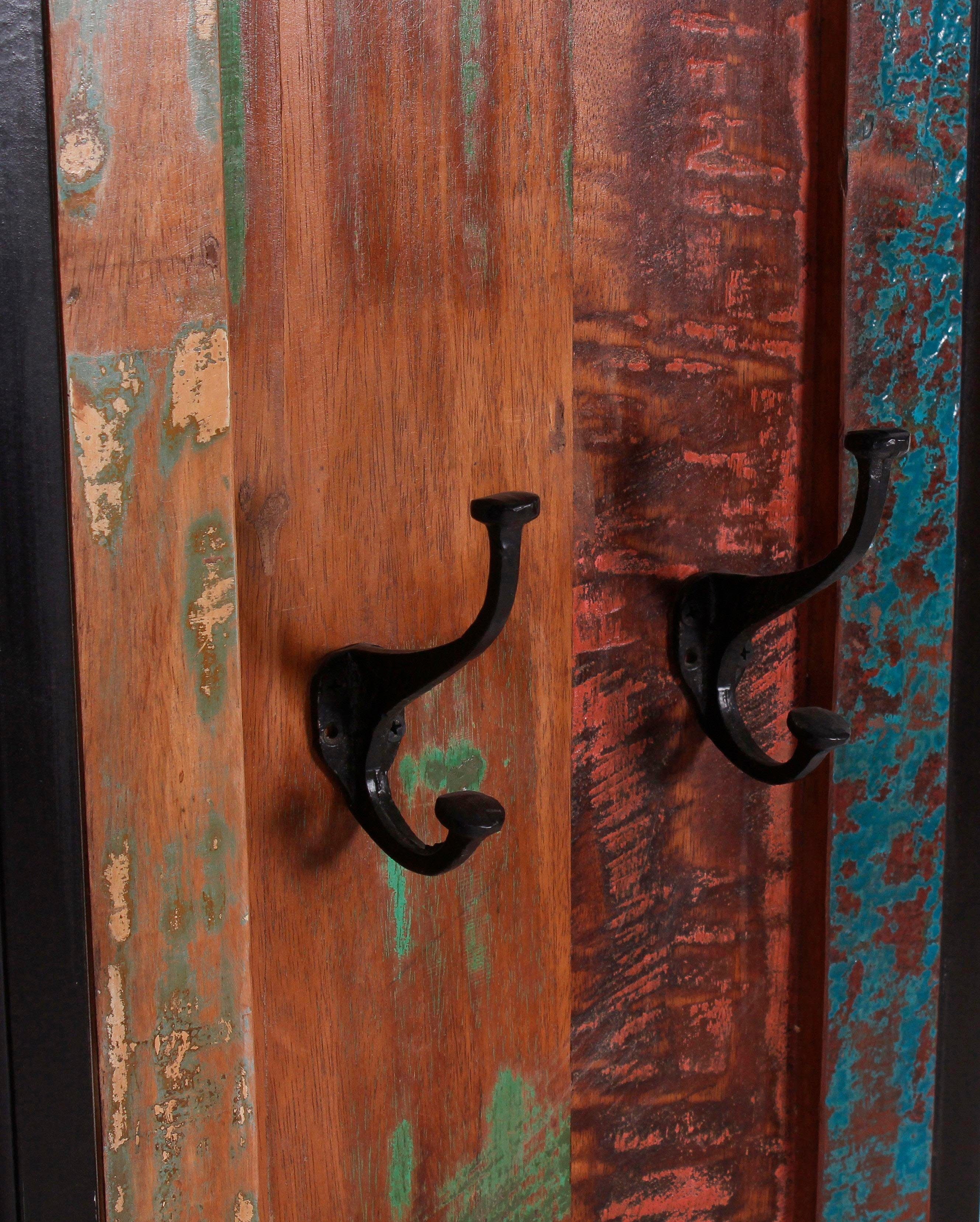 SIT Garderobenpaneel Vintage Garderobe aus recyceltem Massivholz mit 4 Haken, in Vintage Optik