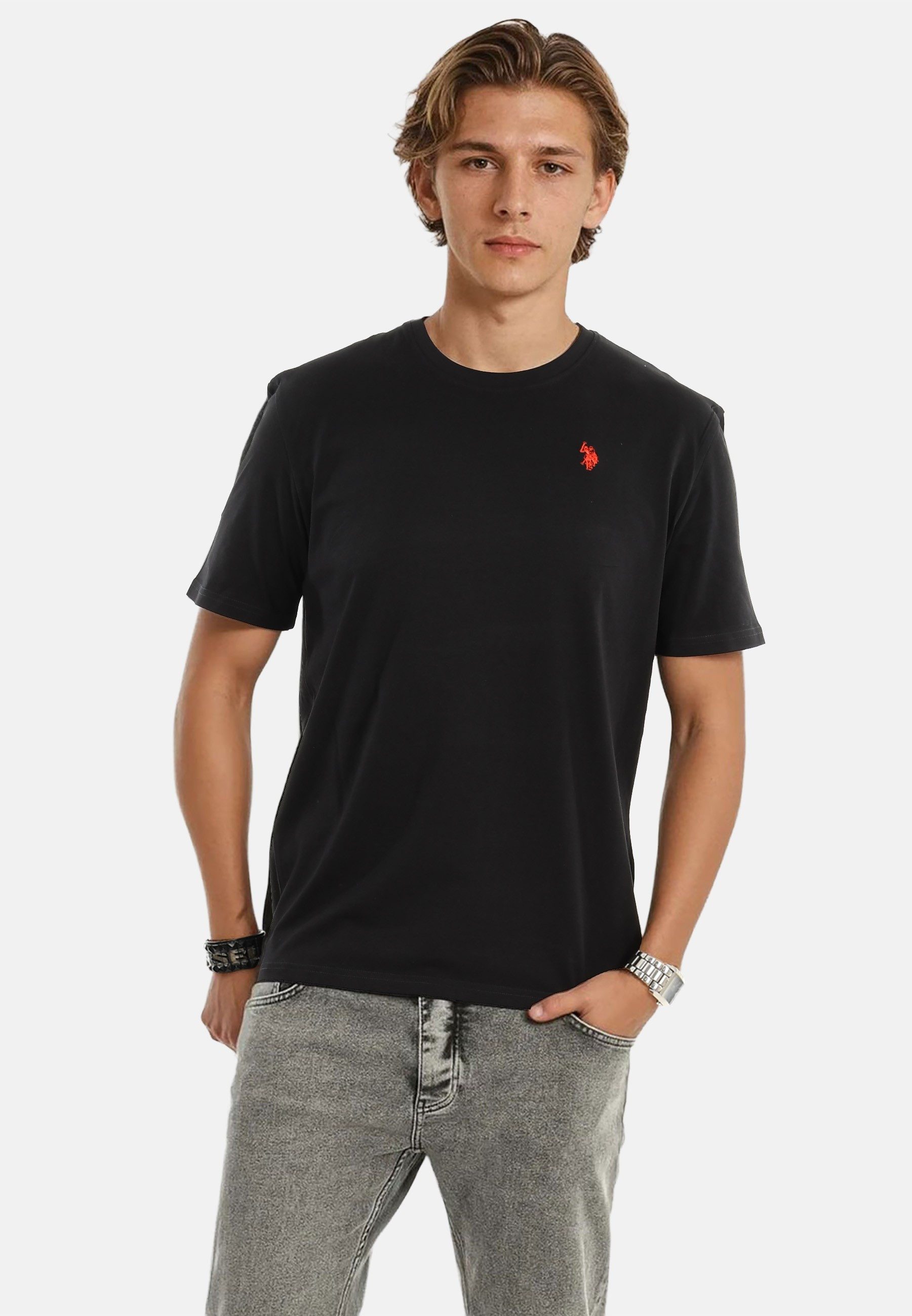 U.S. Polo Assn. T-Shirt USNaash – Herren Basic Shirt aus 100 % Baumwolle Klassischer Rundhalsausschnitt, weiches Material und Logo-Stickerei