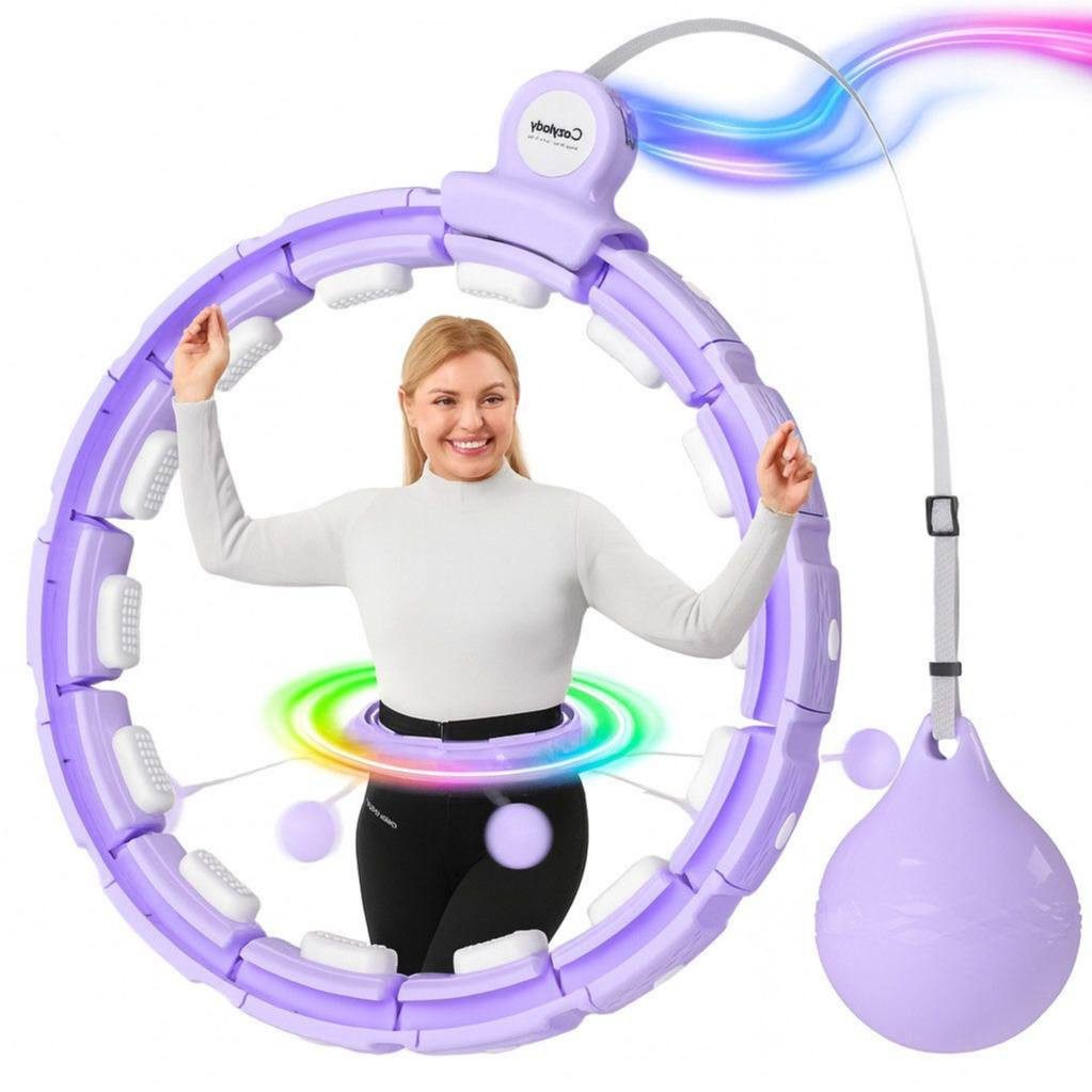 Diyarts Hula-Hoop-Reifen (Smart Hula Hoop), Smarter LED-Fitness Hoop – leise (60 dB), 18 Segmente, Akku