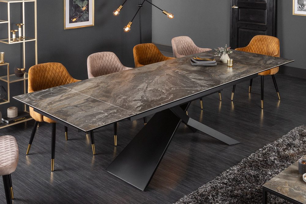 riess-ambiente Esstisch EUPHORIA 180-220-260cm taupe anthrazit - Keramik made in Italy (Einzelartikel, 1-St), 3 Auszugsstufen für bis zu 12 Personen – ideal für Dein Esszimmer