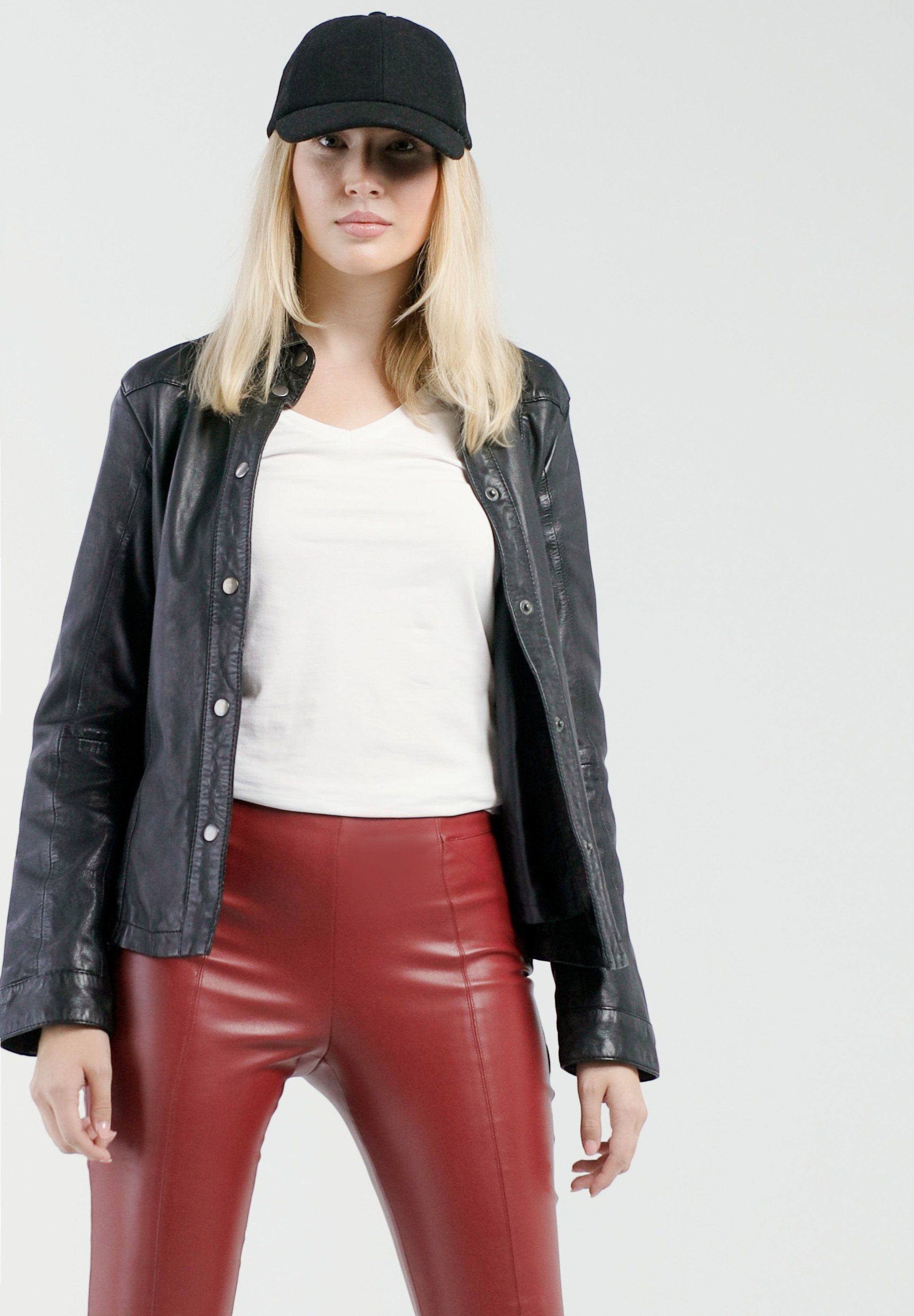 CBL Lederjacke MQ-43603 mit figurbetonter Passform