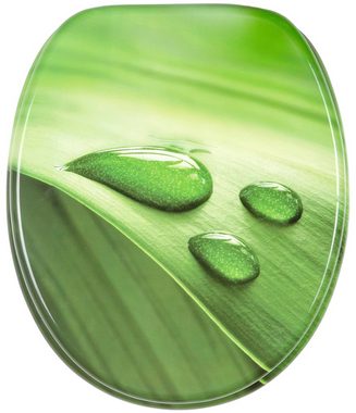 Sanilo Badaccessoire-Set Green Leaf, Komplett-Set, 6 tlg., bestehend aus WC-Sitz, Badteppich, Stöpsel, Seifenspender, WC-Bürste