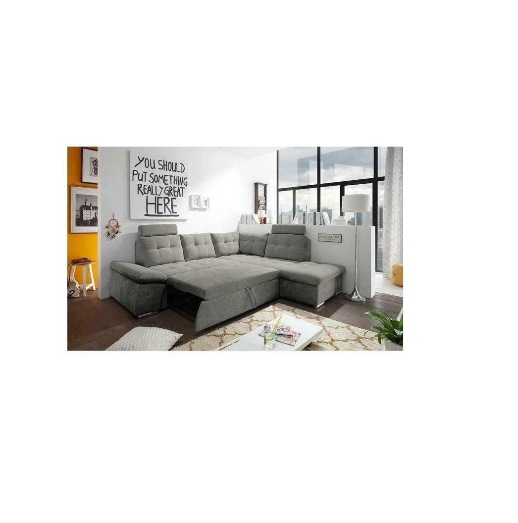 JVmoebel Sofa, Textil Schlafsofa Design Polster Sofa Ecksofa L-Form Couch