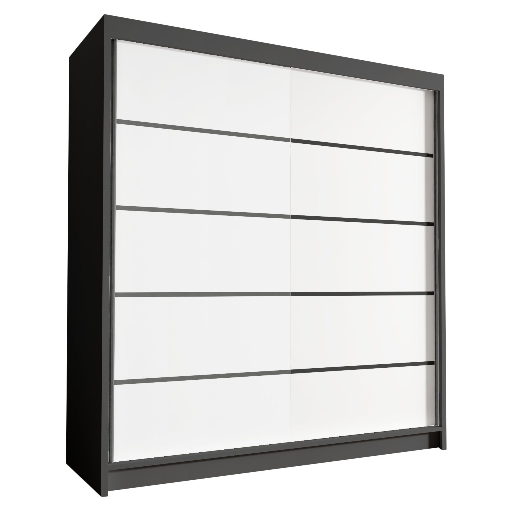 Sofnet Kleiderschrank Harry IV (mit Schiebetüren und Kleiderstange) Schwebetürenschrank mit 2 Türen, Schiebetürenschrank - 180x215x58 cm