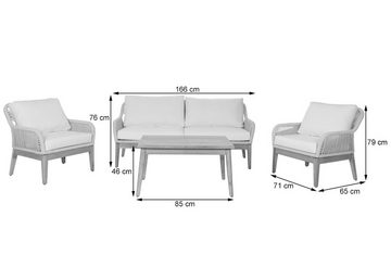 MCW Polstergarnitur MCW-H56b, Mit dekorativem elastischen Seilgeflecht, Mit dekorativem elastischen Seilgeflecht, Mit Fußbodenschoner