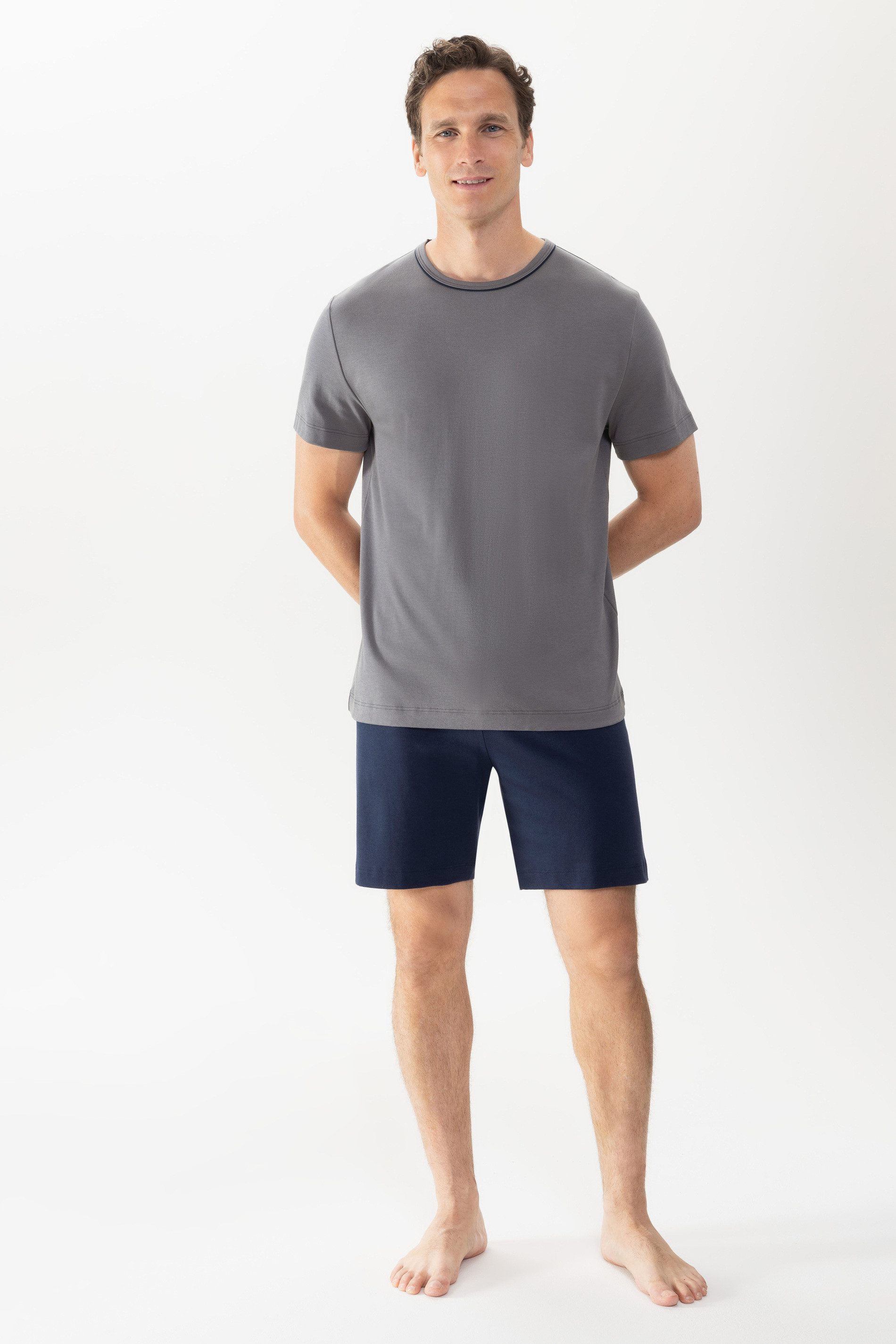 Schlafanzug Mey Herren Anzug kurz Serie Pure Night Uni Pyjama