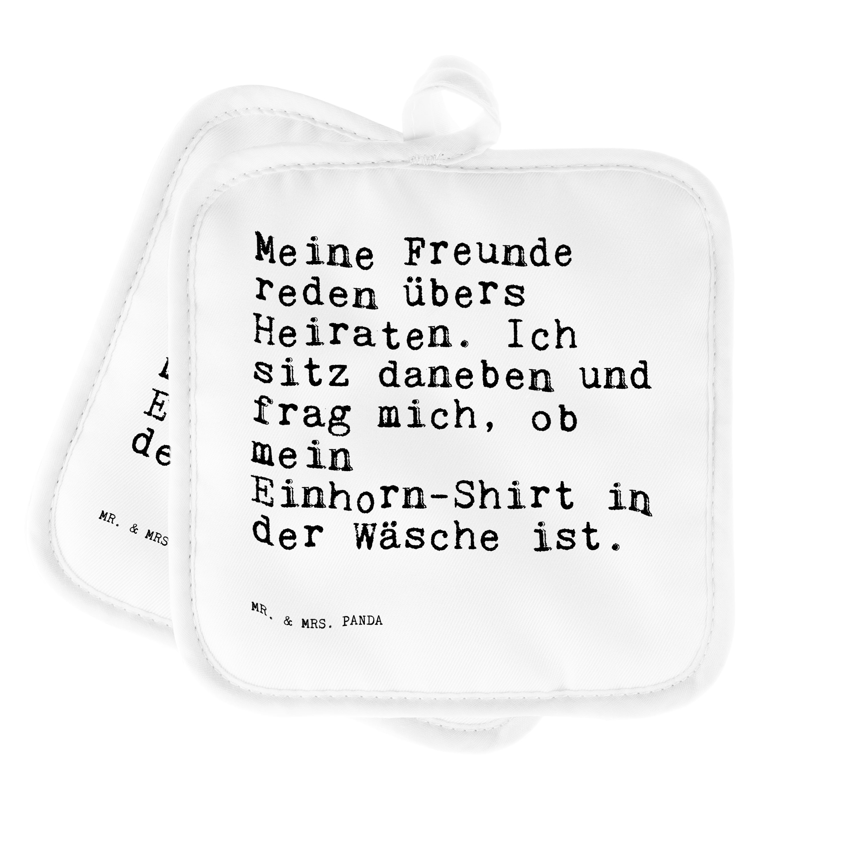 Mr. & Mrs. Panda Topflappen »Meine Freunde reden übers... Weiß