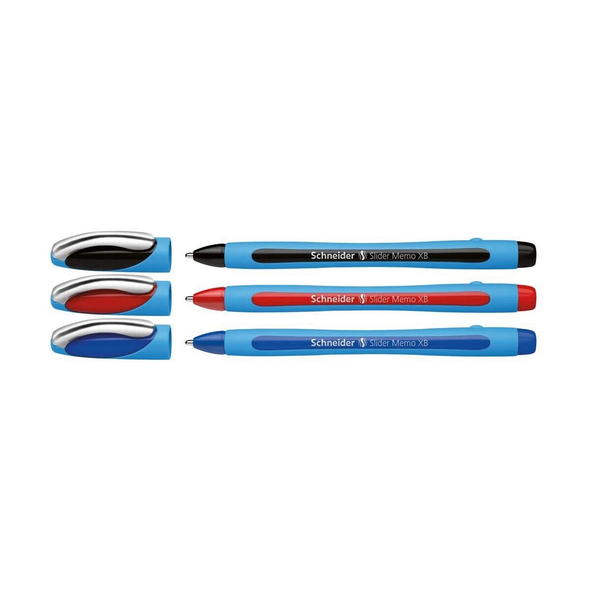 Schneider Kugelschreiber Slider Memo XB 150293, (3-tlg), im Etui, Strichbreite: 0,7 mm (XB)