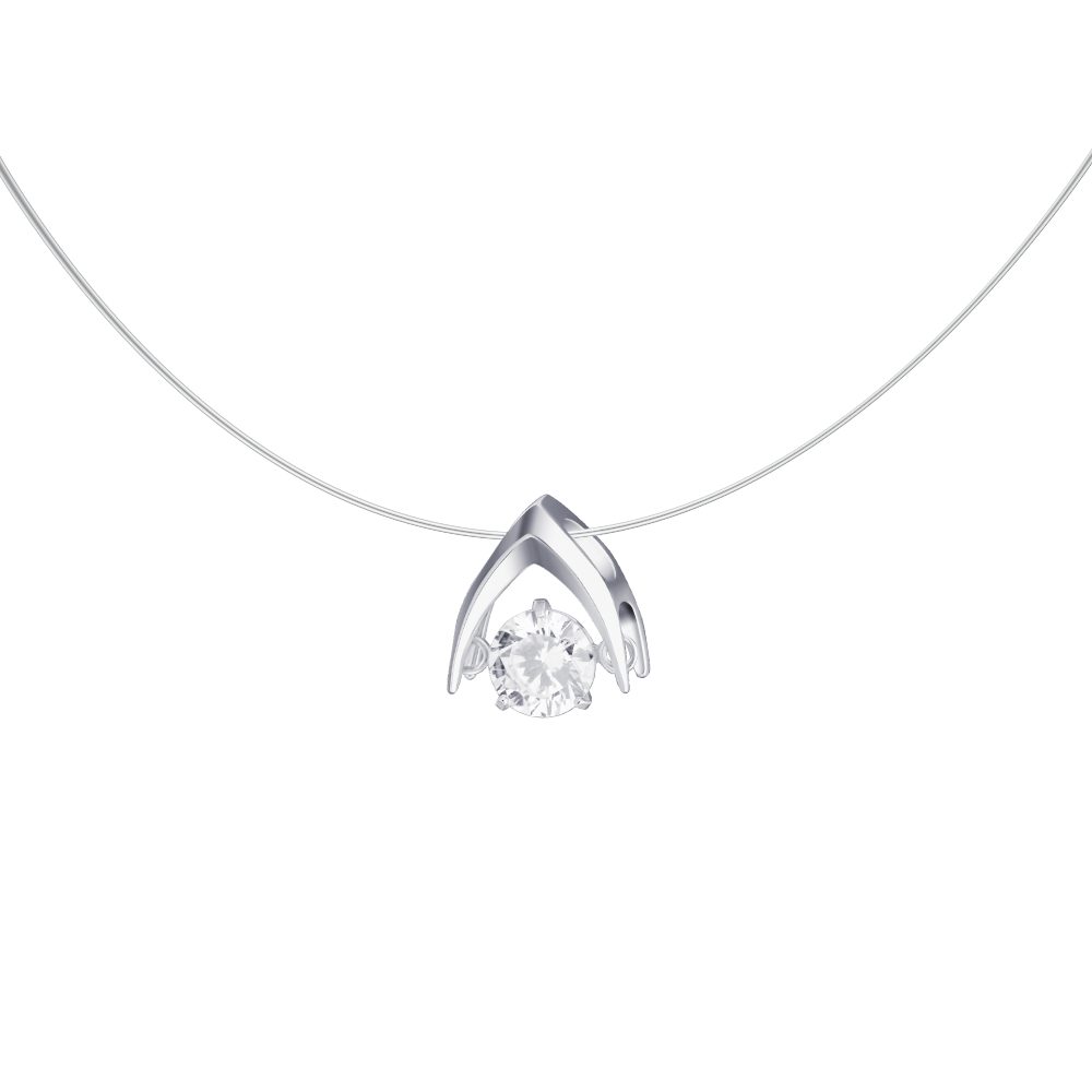 Kette mit Anhänger Kette mit Silberanhänger Kunststoffkette Zirkonia Echtschmuck