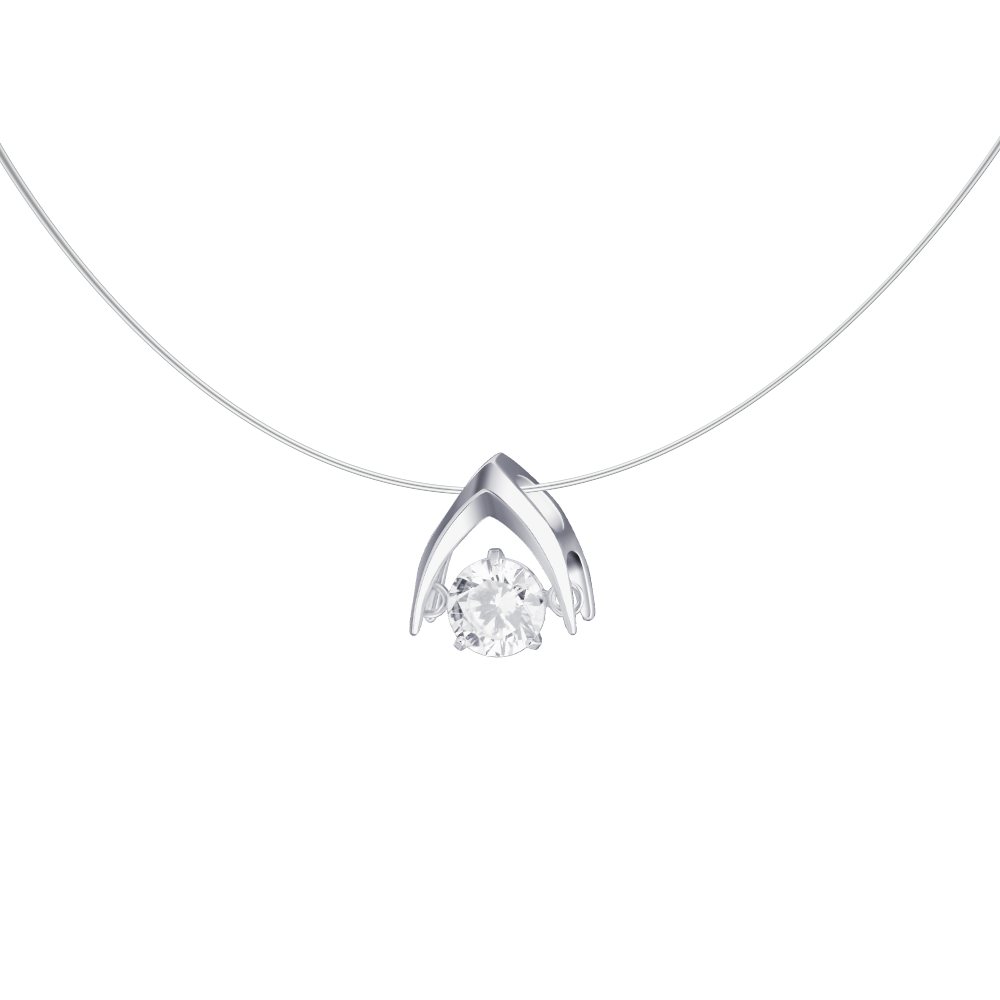 Valentinstagsgeschenk Secretforyou Kette mit Anhänger Kette mit Silberanhänger Kunststoffkette Zirkonia Echtschmuck, silberfarben