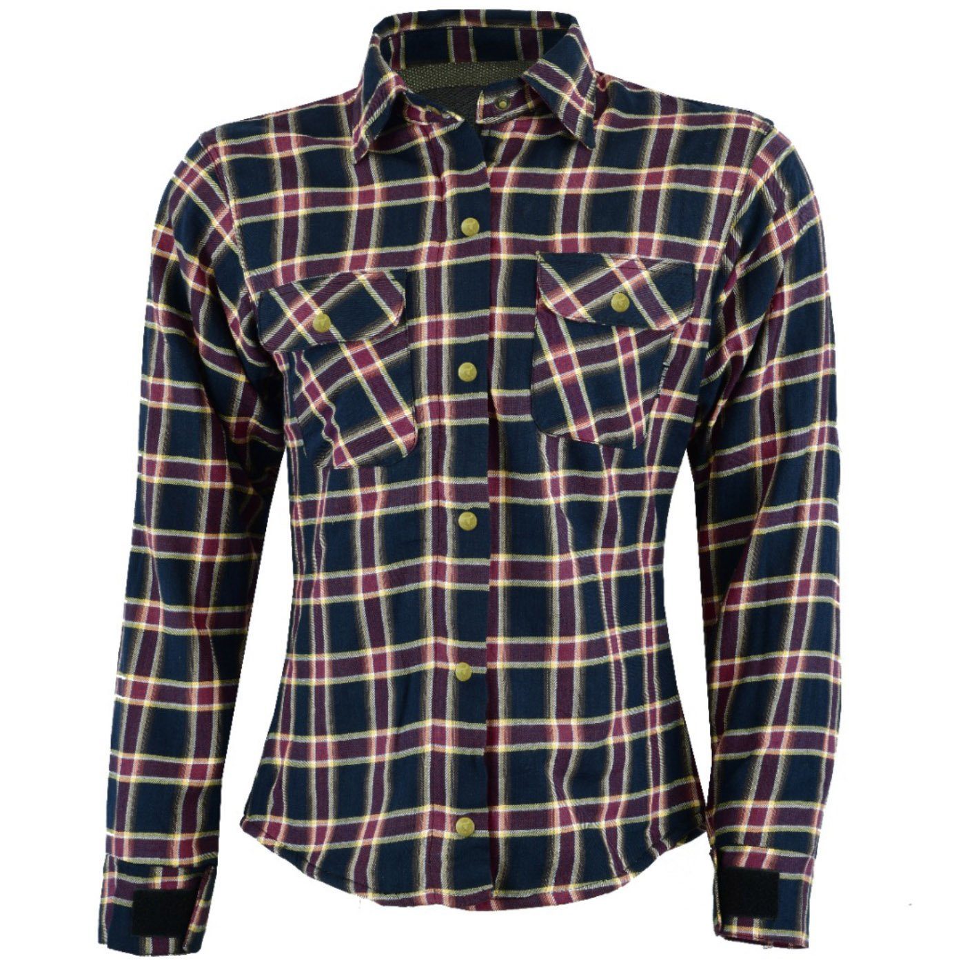 BULLDT Motorradjacke BLD1200 (mit 4 CE-Protektoren) Damen Motorradhemd Lumberjack Hemd Futter aus Aramid-Kevlar-Fasern