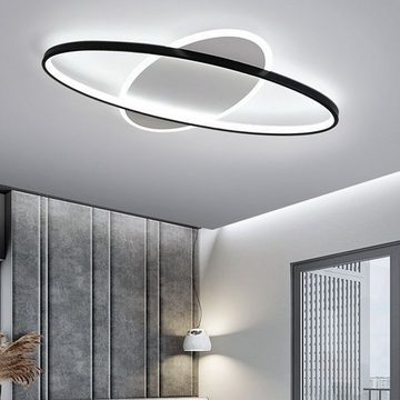 Vicbuy Deckenleuchte, LED Deckenleuchten, Wohnzimmerlampe,Stufenlos Dimmbar, mit Fernbedienung Deckenlampe, Modernes ovales Design, 3 einstellbaren Farben Esszimmerlampe, Einstellbare Helligkeiten Deckenbeleuchtung, Schlafzimmerlampe, Büroalampe