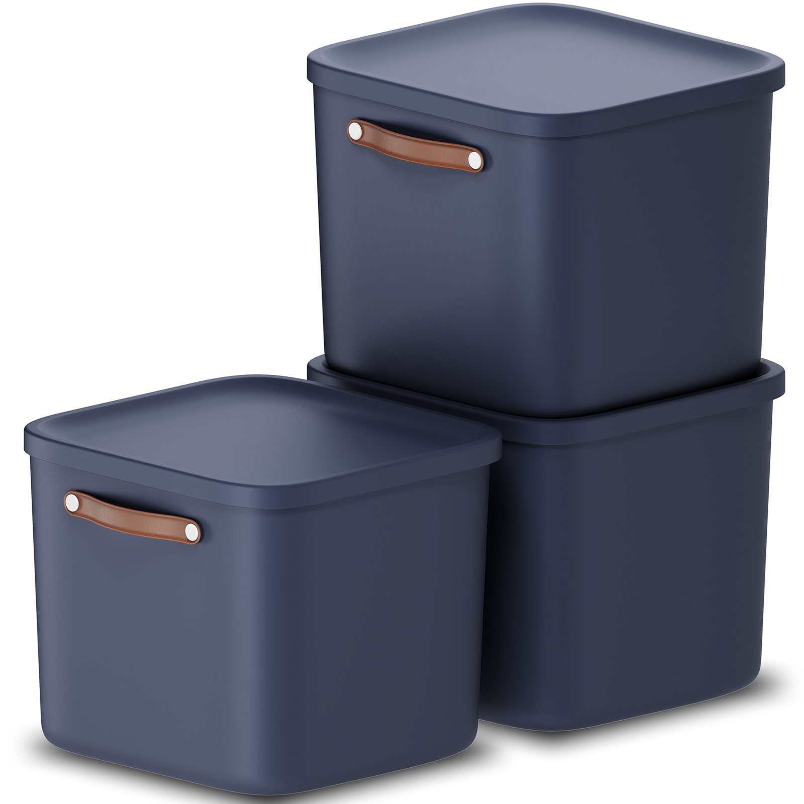 ROTHO Stapelbox 3er-Set Kiste mit Deckel Maloja 40l (Aufbewahrungsset, 3er-Set)