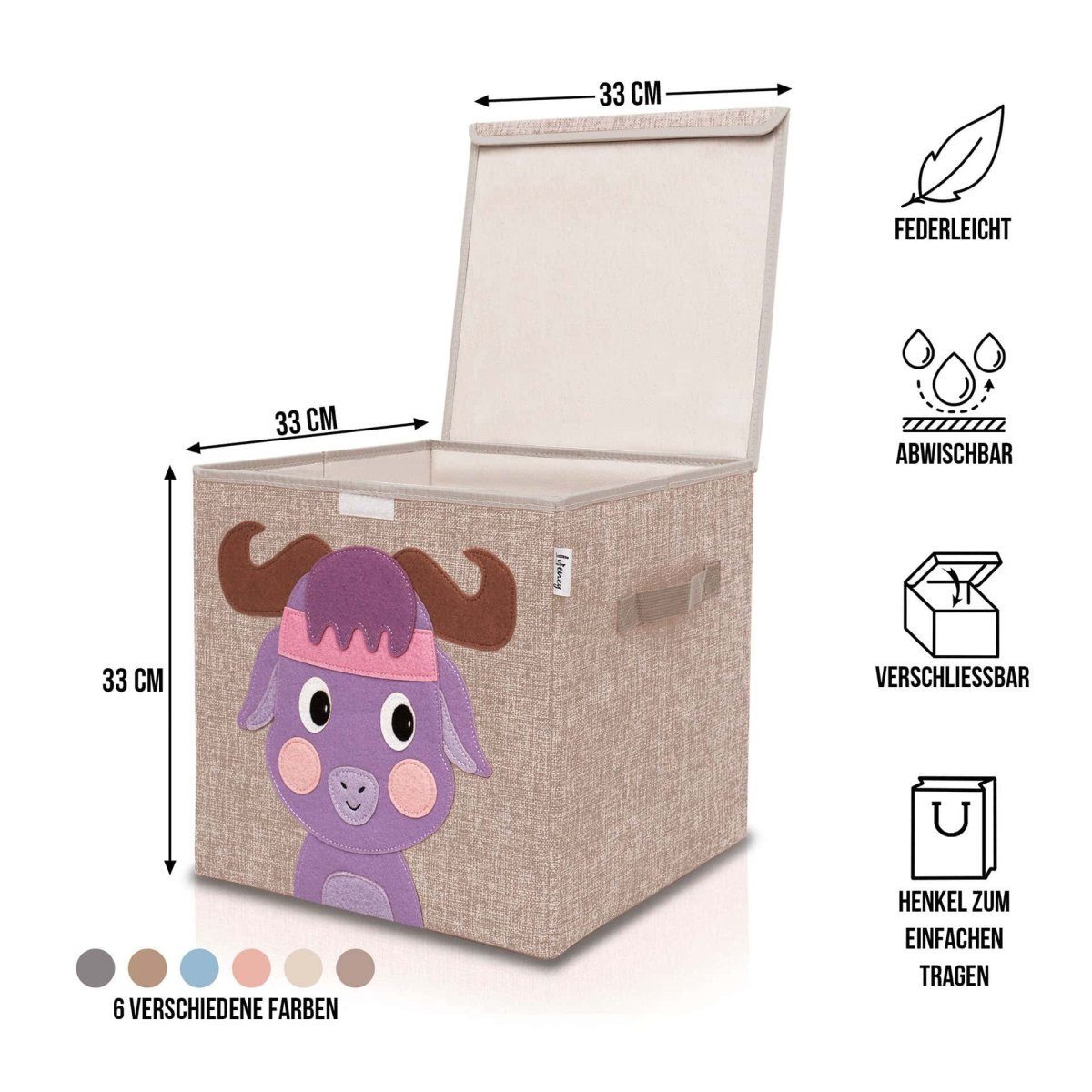 Lifeney Faltbox Aufbewahrungsbox mit Deckel Stier günstig online kaufen