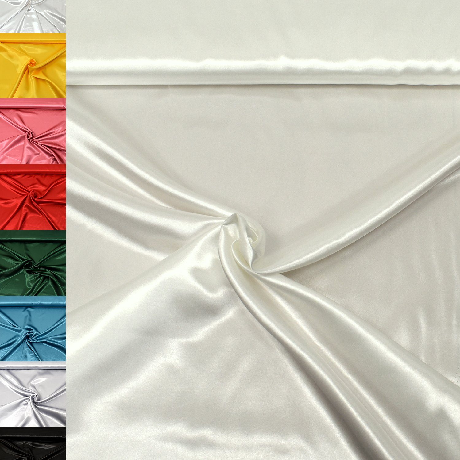 MAGAM-Stoffe Stoff "Estelle", Satin glänzend einfarbig uni ideal für Kleidung und Deko Meterware
