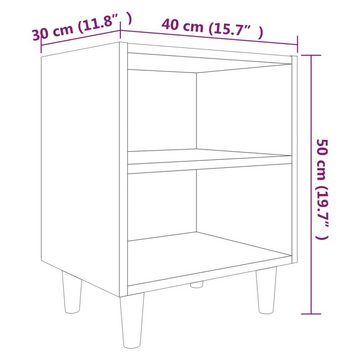 vidaXL Nachttisch Nachttisch mit Massivholz-Beinen Braun Eichen-Optik 40x30x50 cm (1-St)