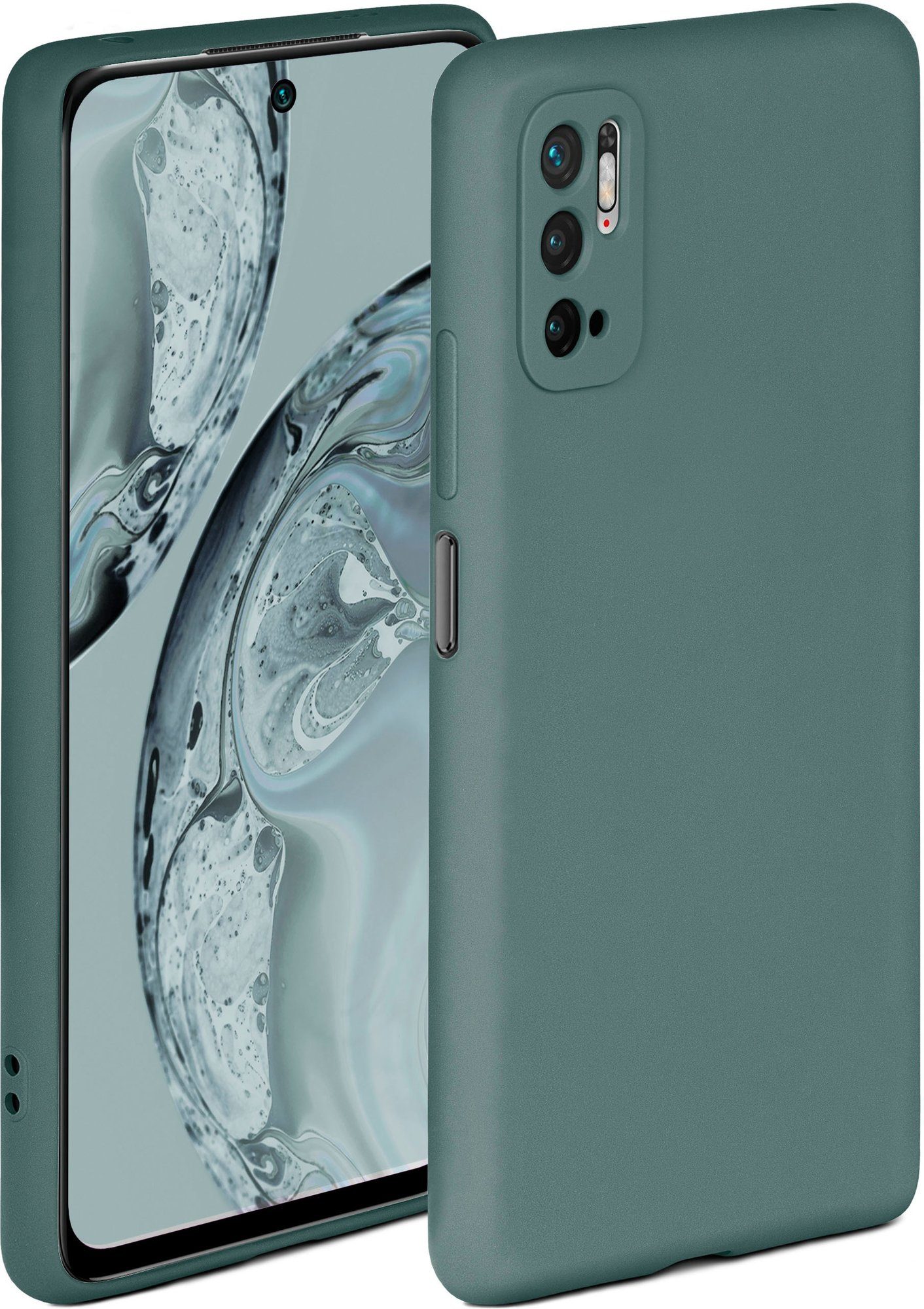 ONEFLOW Handyhülle Soft Case, Hülle aus Silikon, Schutzhülle Bumper, Backcover abdeckung, Silicon Handytasche, Silikonhülle, Schutz Cover, weiche Handyhülle - matt Petrol