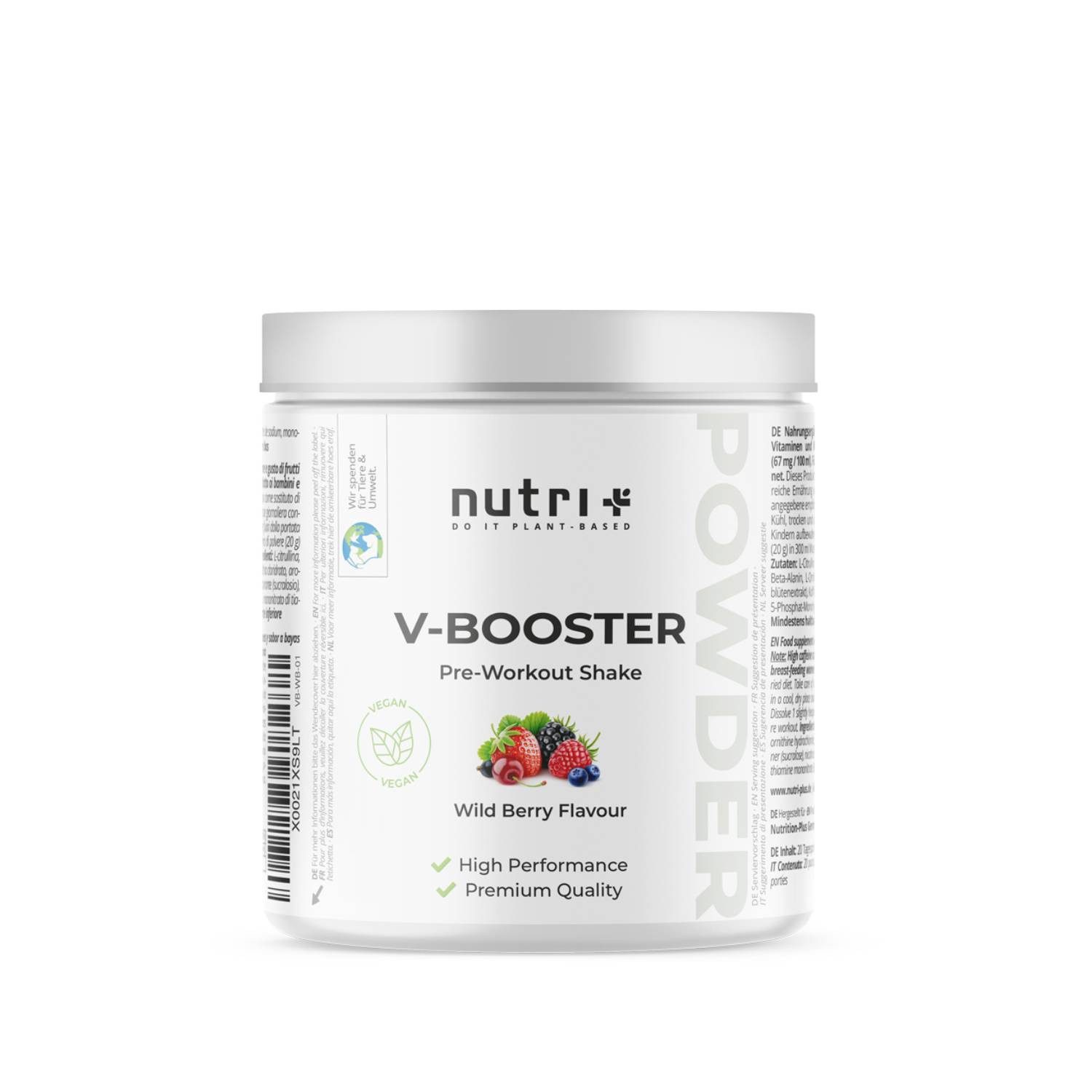 Booster Pre-Workout Shake 400g - Wild Berry Pulver