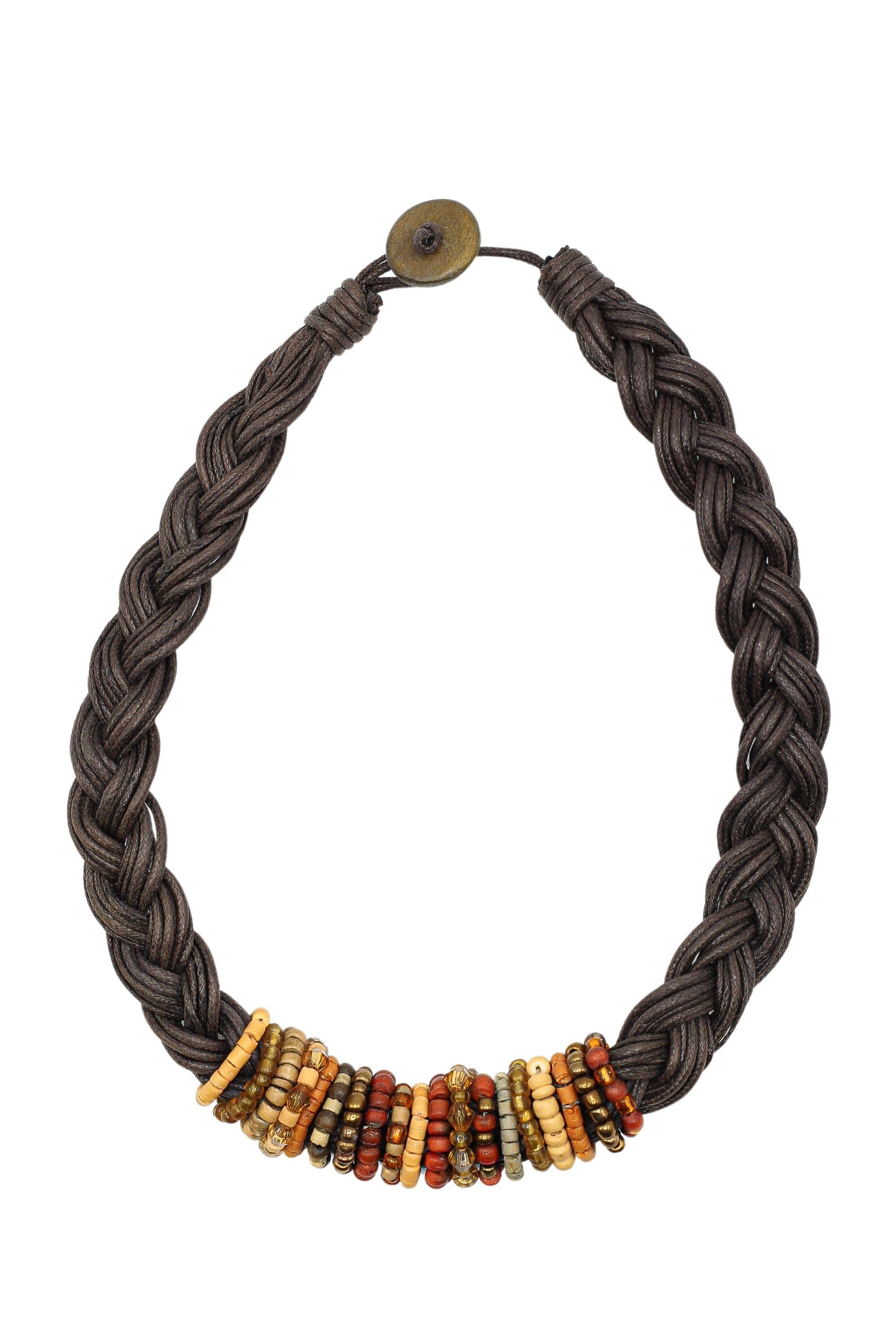 COLLEZIONE ALESSANDRO Kette mit Anhänger Alexa, geflochtenes Baumwollband
