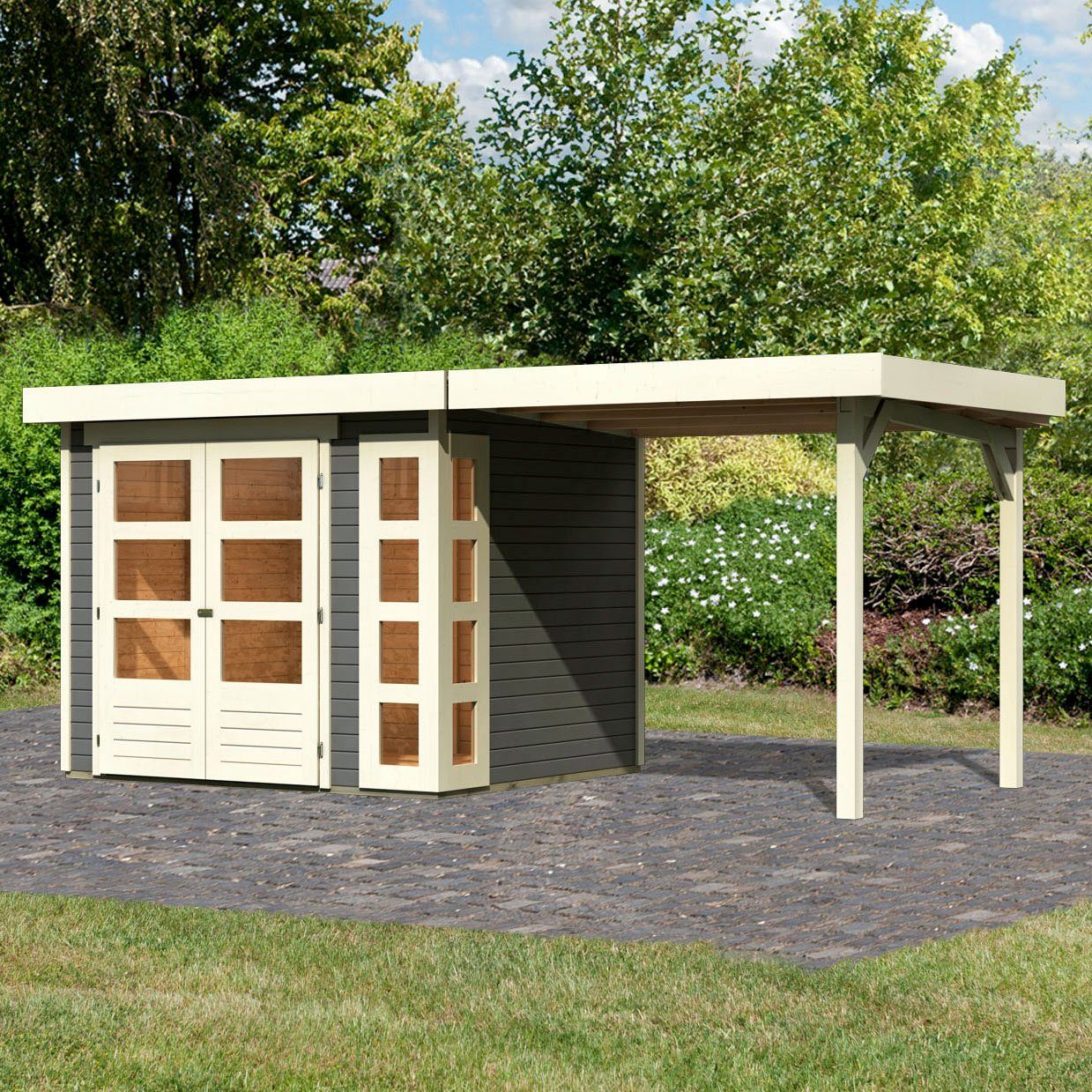 Graue Karibu Gartenhäuser online kaufen OTTO