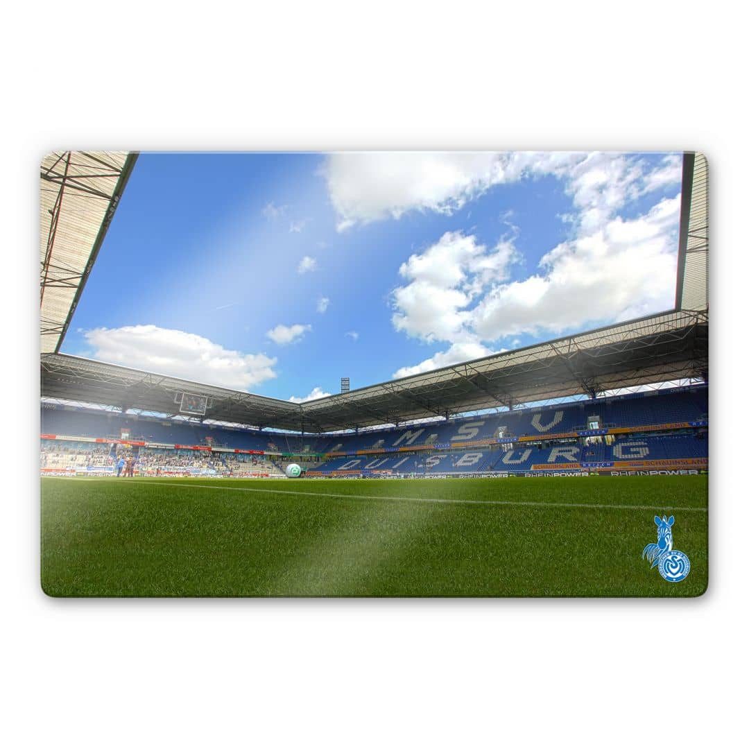 K&L Wall Art Glasbild Fußball Glasbild Modern Wandbild MSV Duisburg Stadion, Sportverein Deko Bilder
