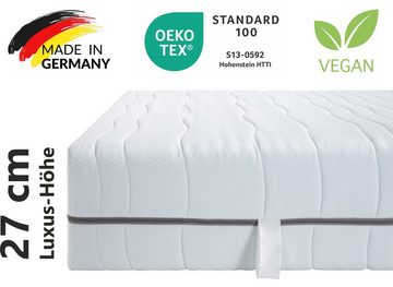 Kaltschaummatratze Maxi Strong besonders ergonomische Luxus-Höhe, Beco, 27 cm hoch, Schlafkomfort weich bis fest in Deutschland handgefertigt, 0€ Versand